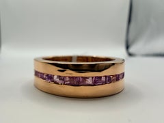 Pink sapphire wedding band 18KT rose gold