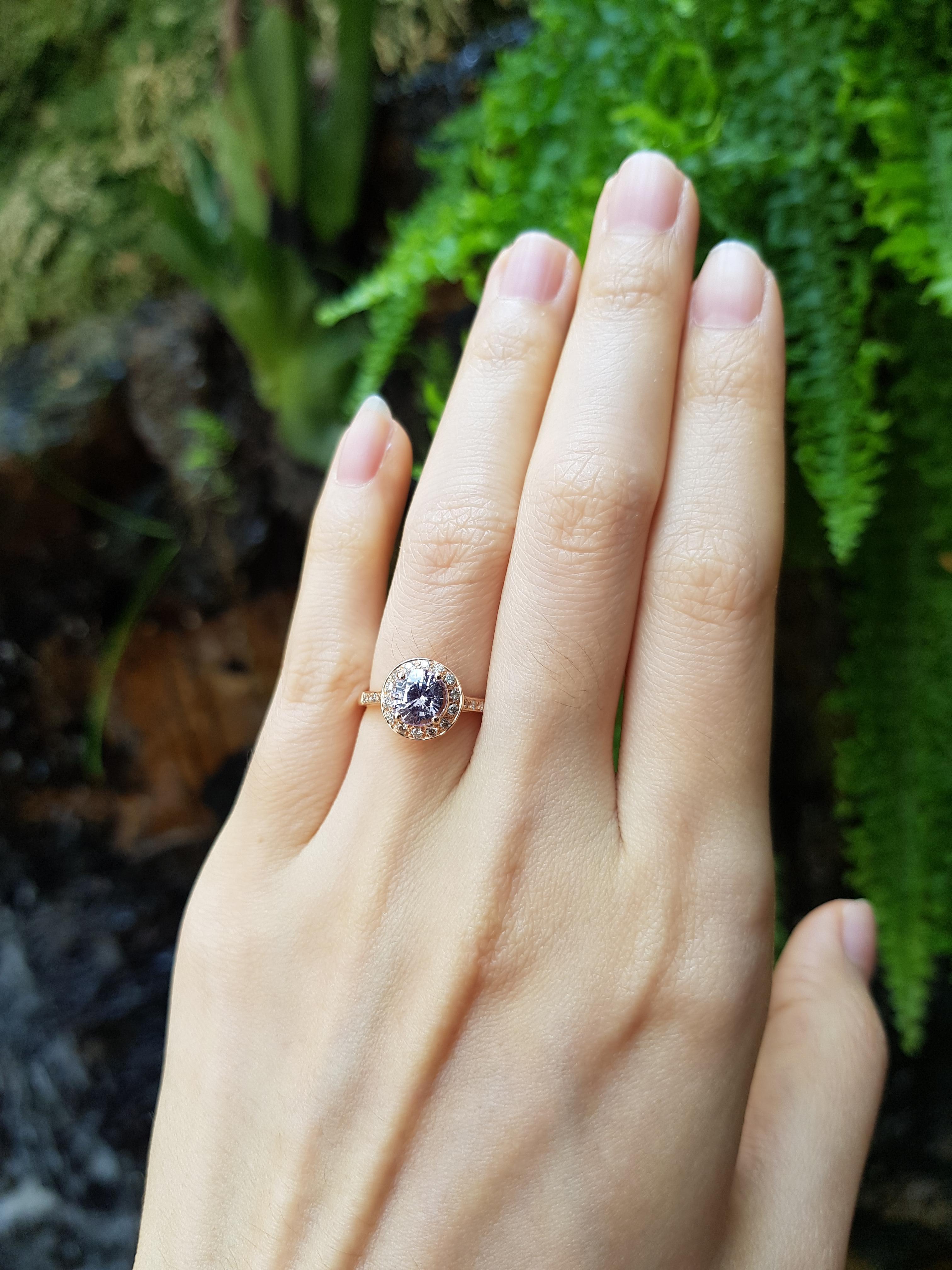 Pink Sapphire 1.55 carats with Brown Diamond 0.21 carat Ring set in 18 Karat Rose Gold Settings

Width: 1.0 cm
Length: 1.0 cm 
Ring Size: 51

