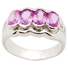 Zafiro rosa con circonita engastado en plata