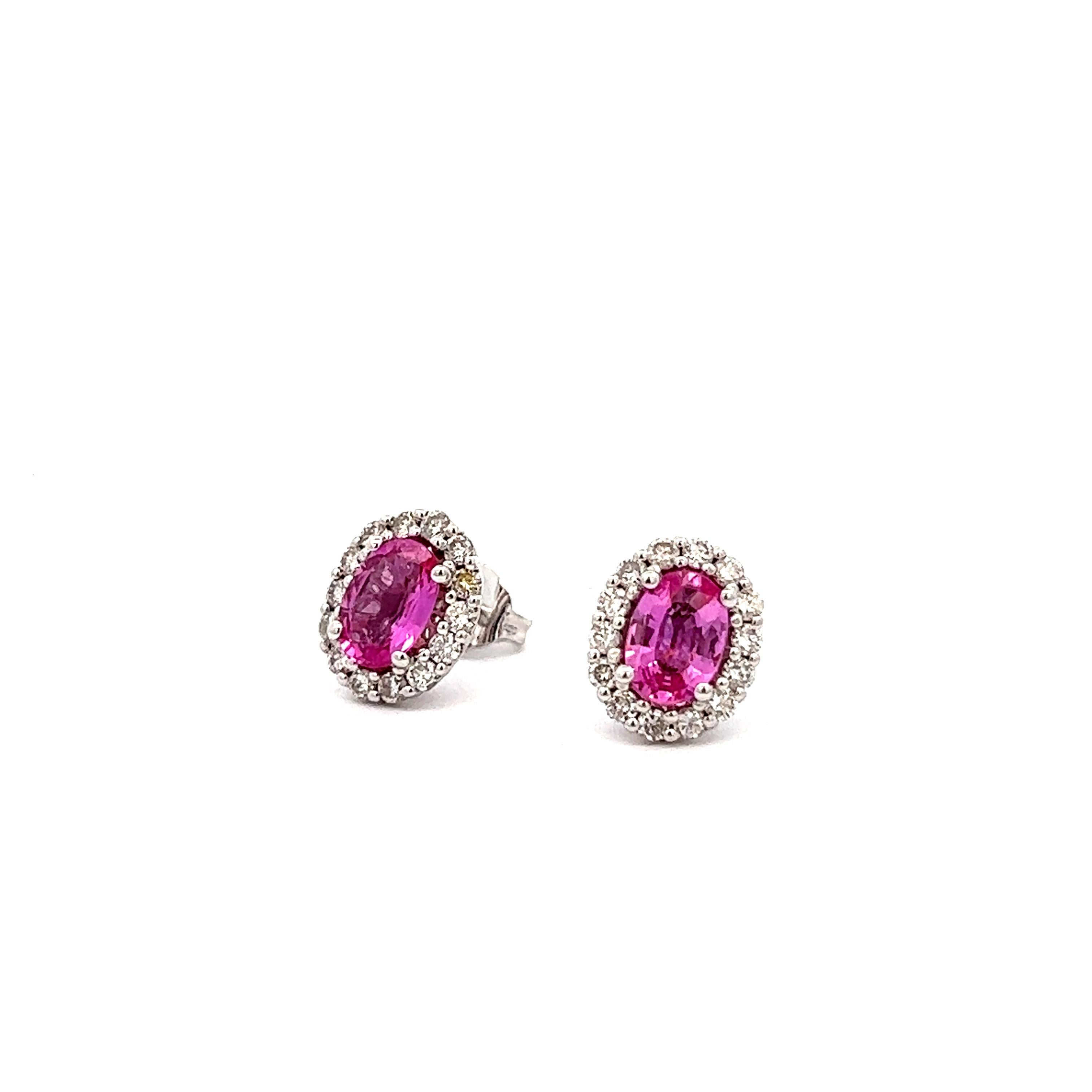 Pink Sapphire 1.59 carats with Diamond 0.57 carats Earrings set in 18 Karat White Gold Settings

Total Ct 2.61

VS2-S1 Clarity
GH color

Available in yellow gold, and rose gold settlings 
