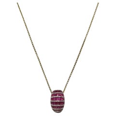 Colgante de Zafiro Rosa con Diamante engastado en Oro Rosa de 18 K (Pedido a Medida)