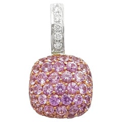 Pink Sapphire with Diamond Pendant set in 18K Rose/White Gold Settings