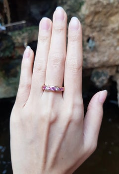 Pink Sapphire with Diamond Ring set in 18 Karat Gold Settings