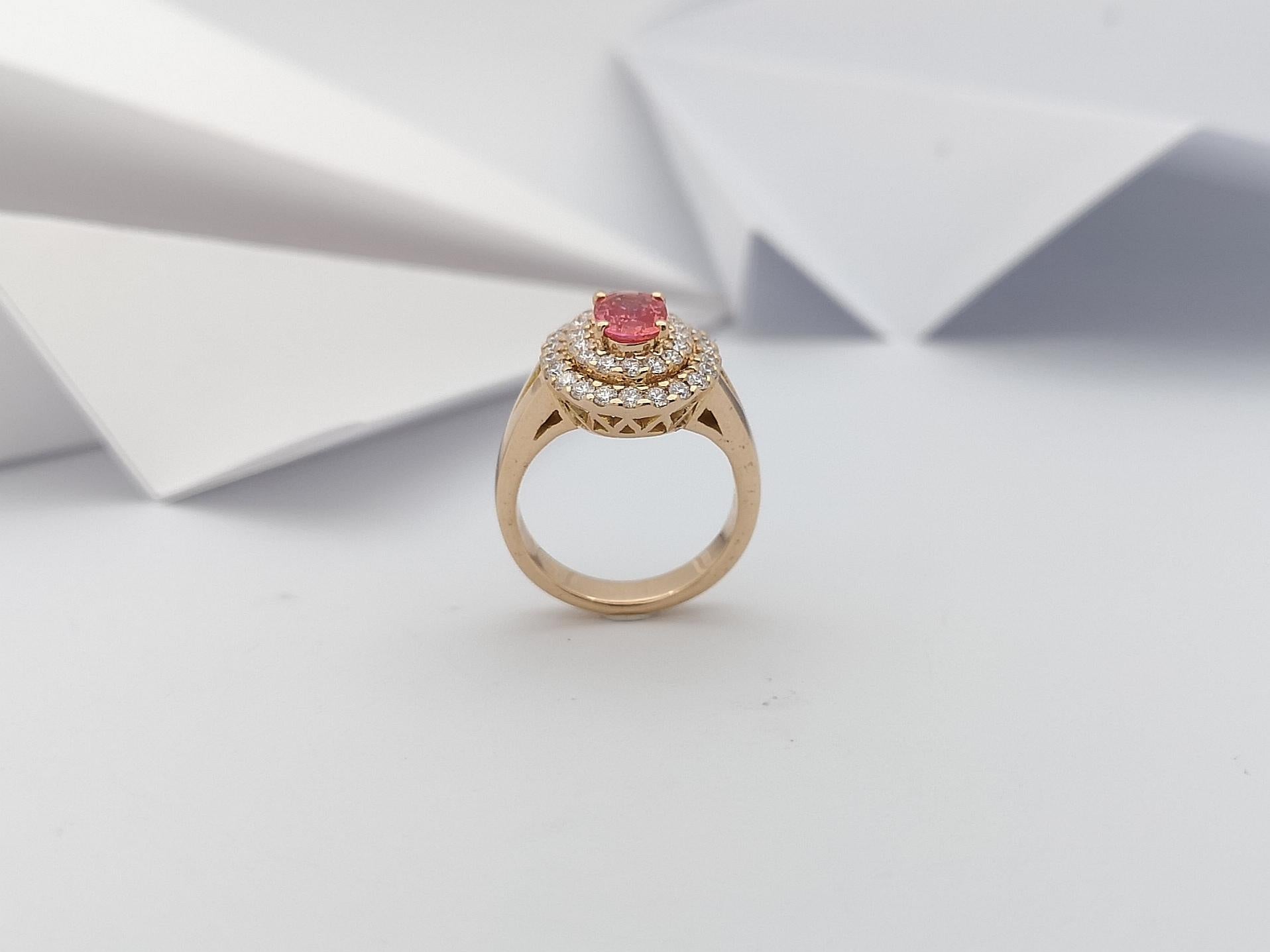 Ring mit rosa rosa Saphir und Diamant in 18 Karat Roségoldfassung 3