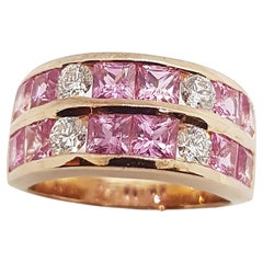 Ring mit rosa Saphir und Diamant in 18 Karat Roségoldfassung
