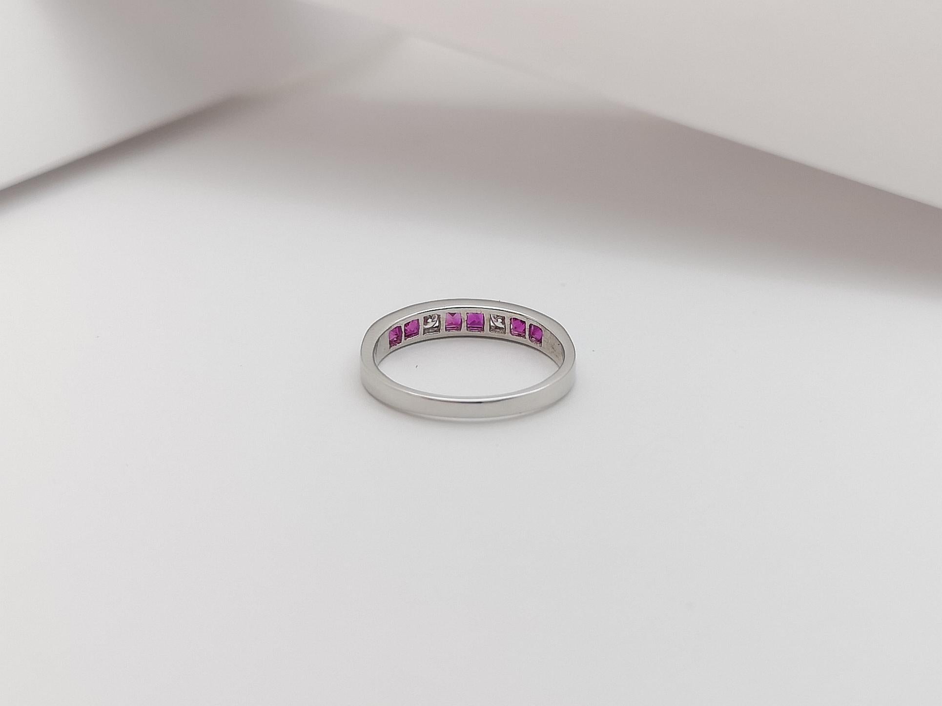 Ring mit rosa Saphir und Diamant in 18 Karat Weißgoldfassung im Angebot 4