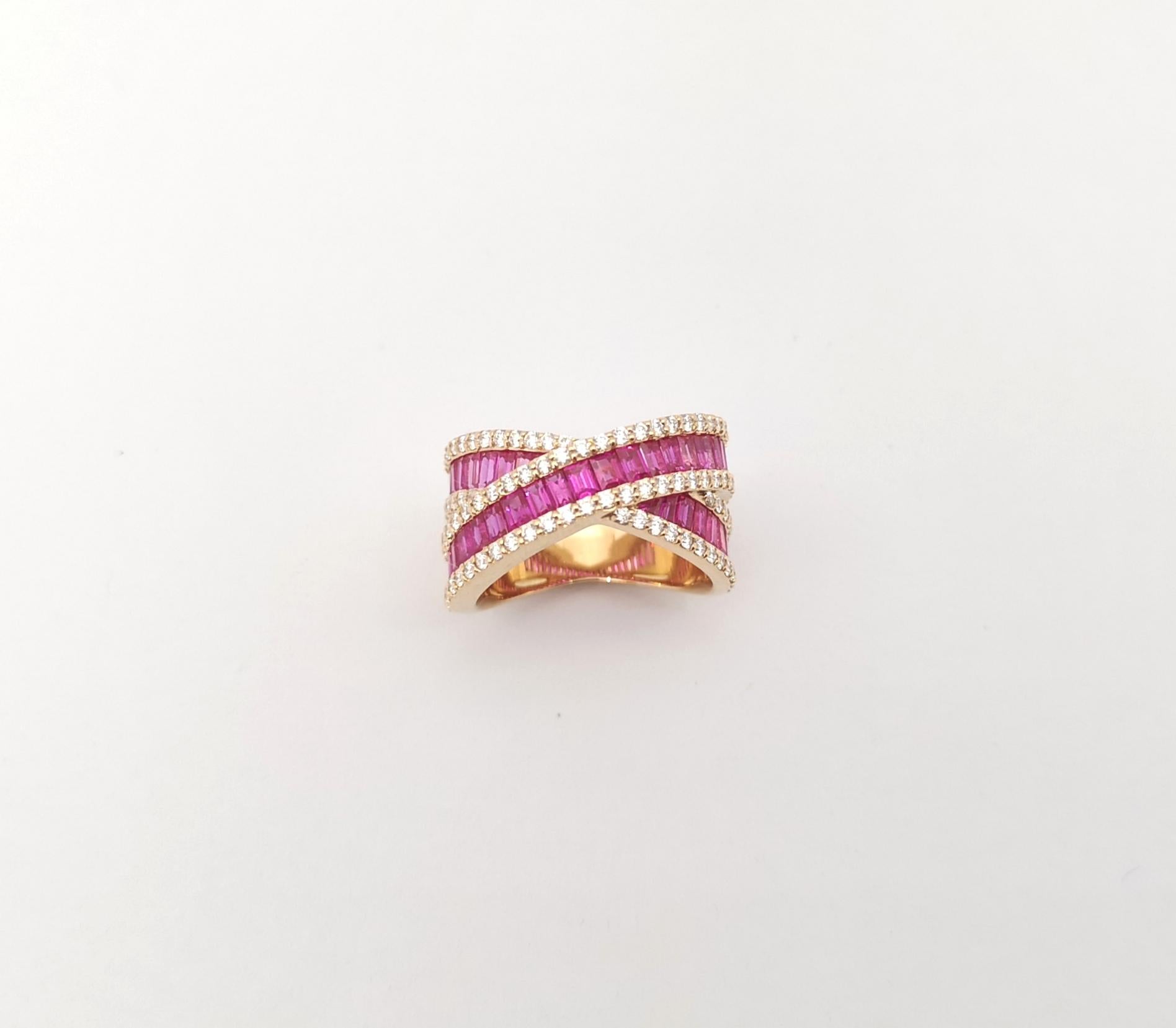 Bague en or rose 18 carats sertie d'un saphir rose et de diamants en vente 6