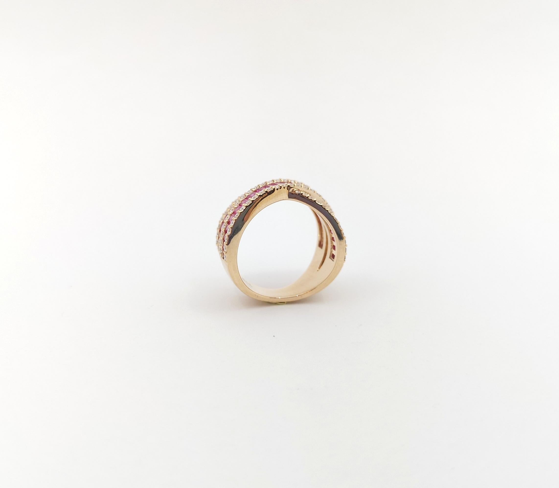 Bague en or rose 18 carats sertie d'un saphir rose et de diamants en vente 11