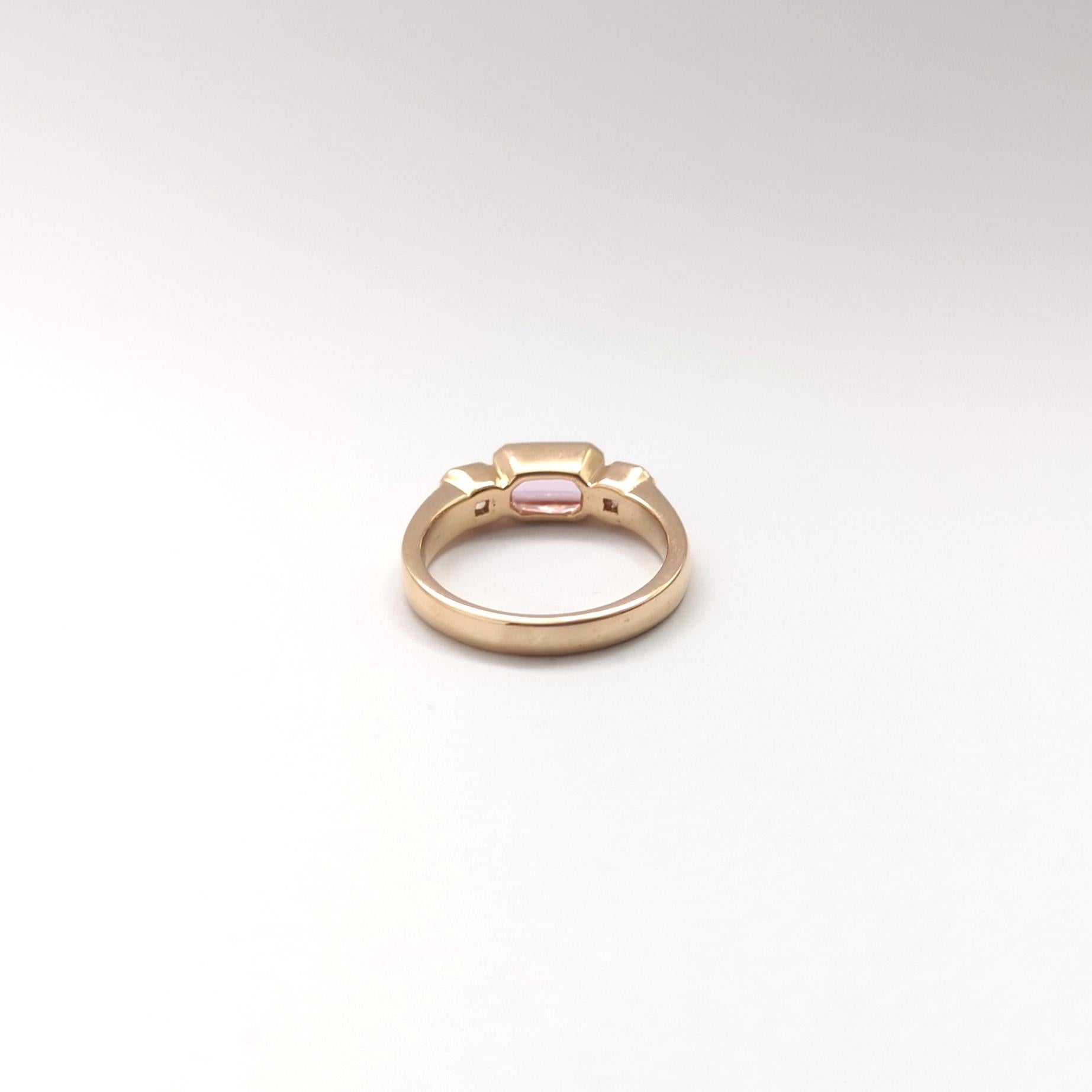 Pink Sapphire with Pink Diamond Ring set in 18K Rose Gold Settings For Sale 9
