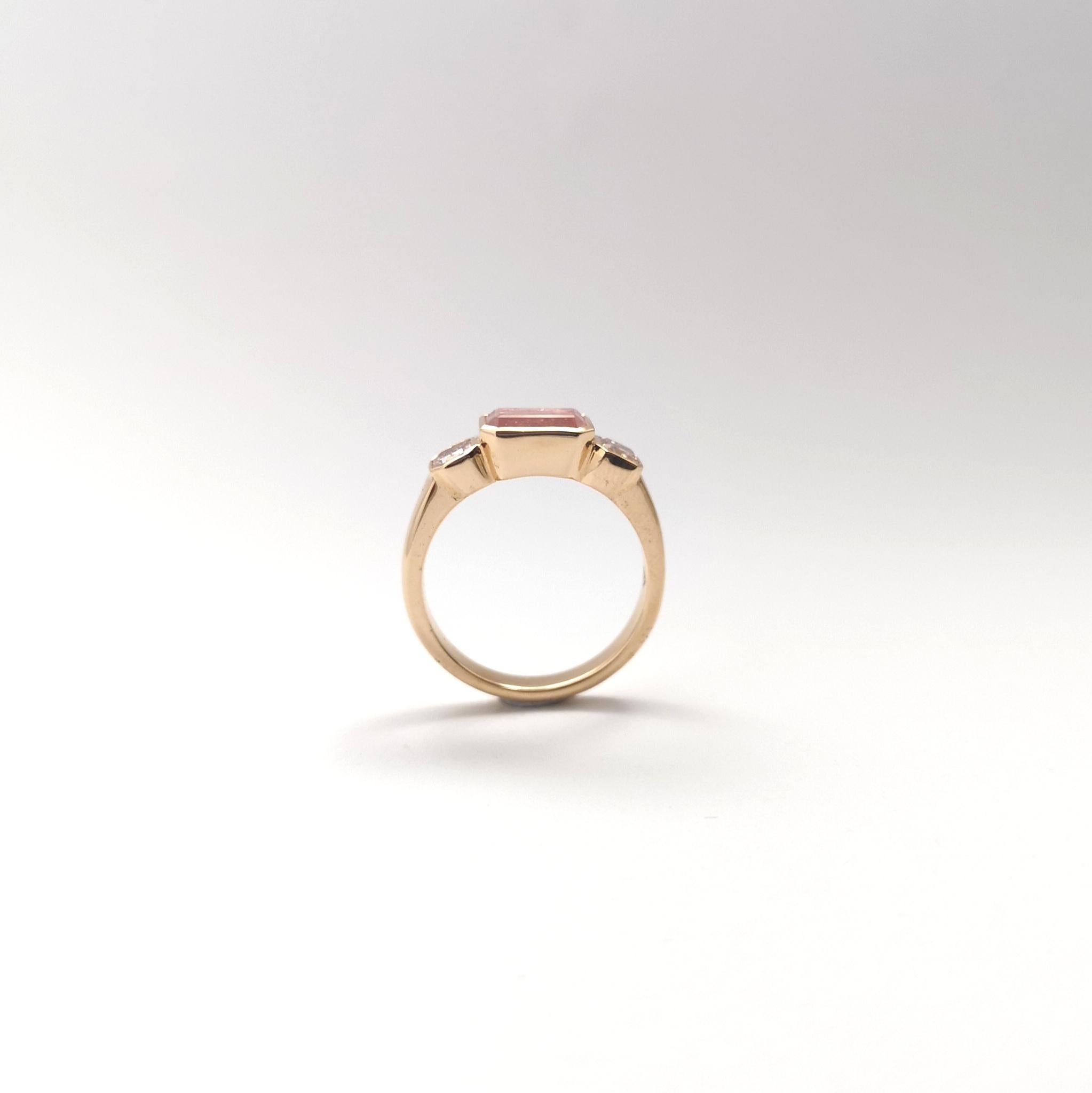 Pink Sapphire with Pink Diamond Ring set in 18K Rose Gold Settings For Sale 2