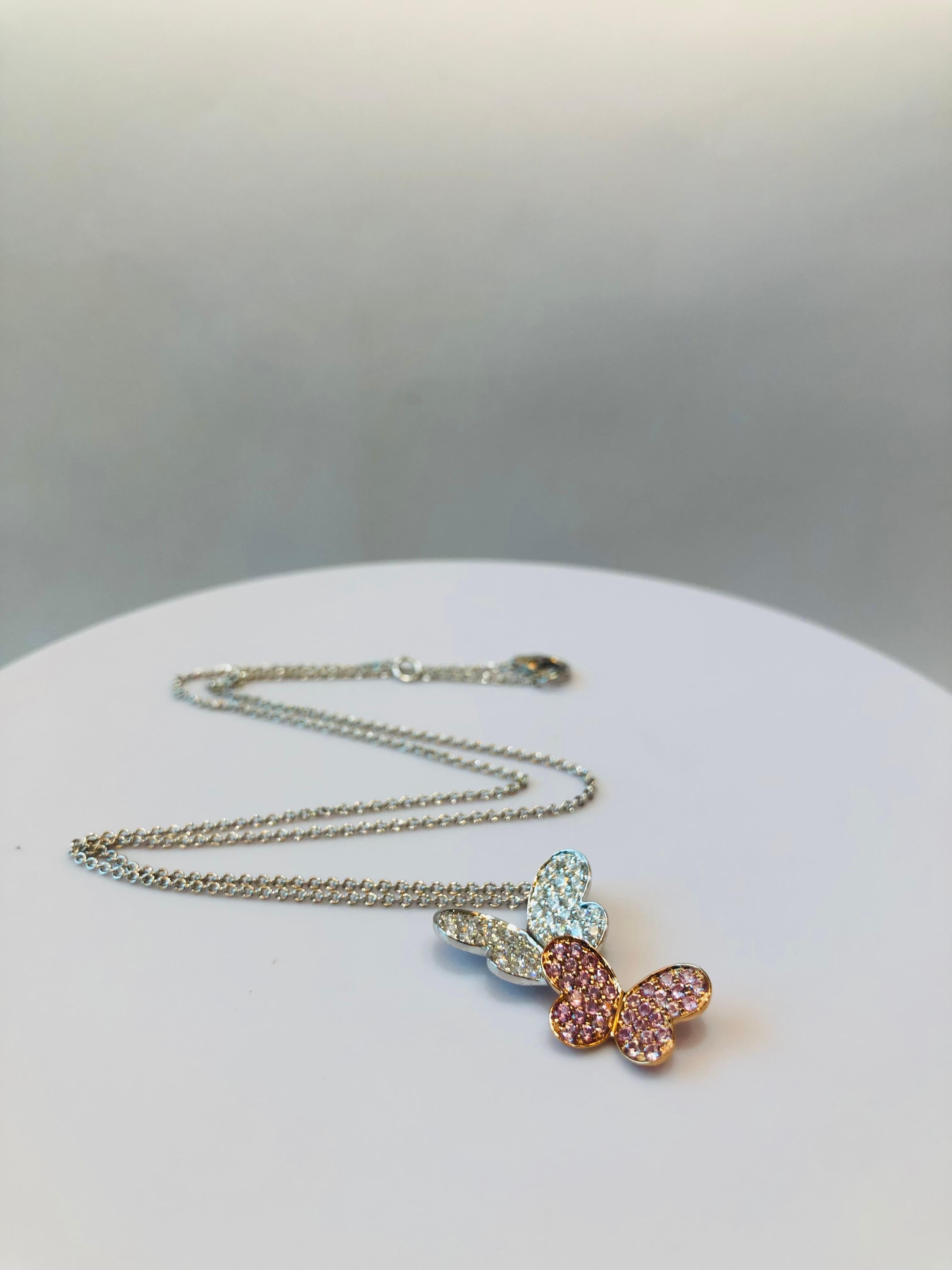 pink diamond butterfly necklace