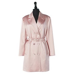 Abrigo cruzado de satén rosa Boutique MOSCHINO