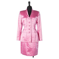 Pink satin skirt-suit Oscar de la Renta for Saks Fifth Avenue