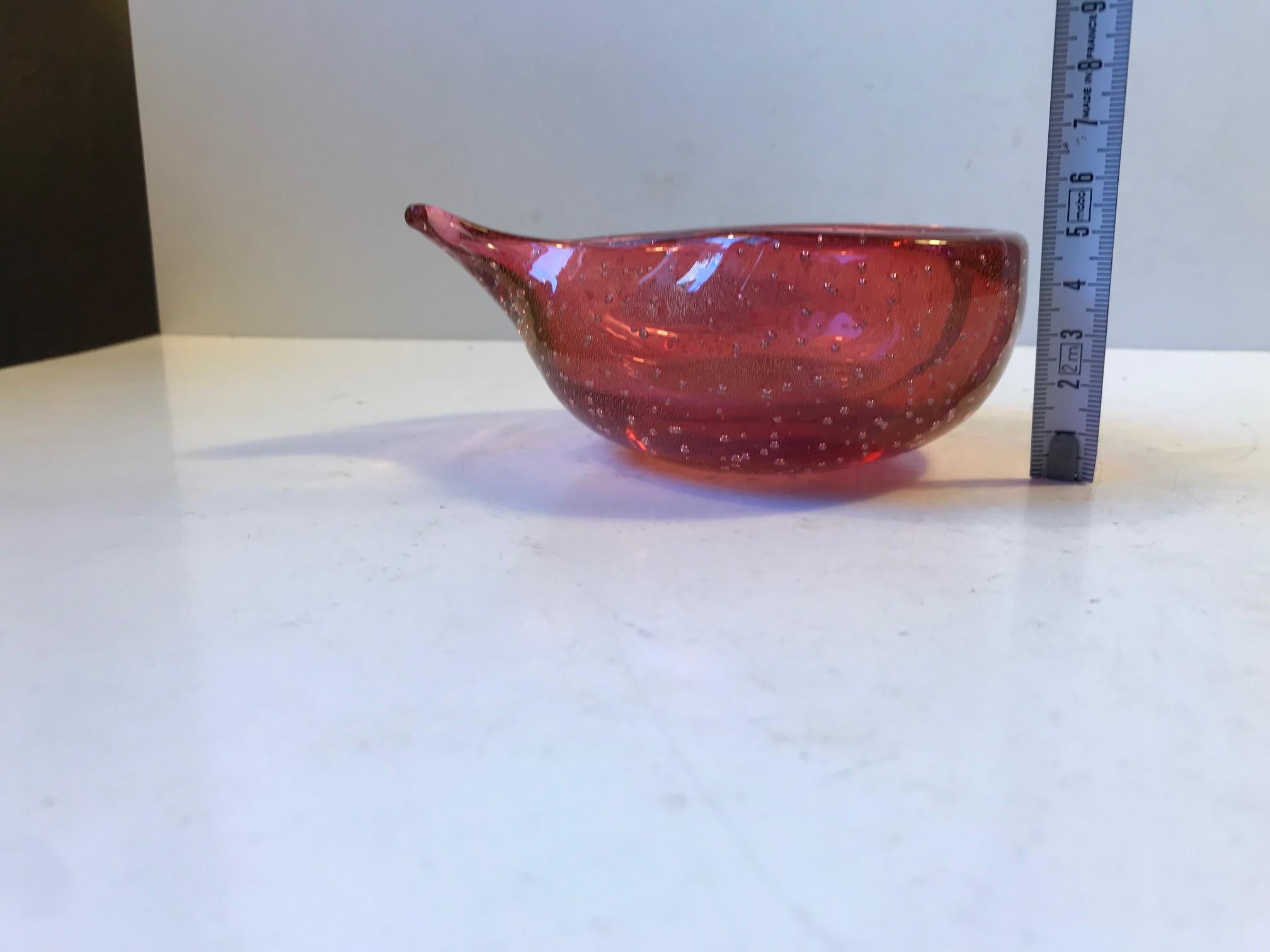 Mid-20th Century Pink Seguso Murano Ashtray with Gold Dust, 1960s For Sale