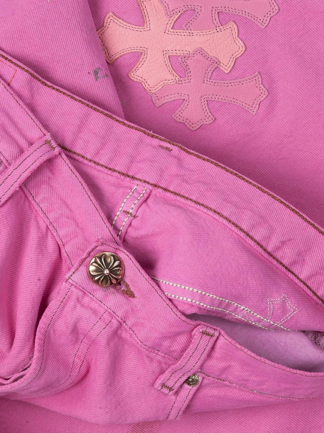 chrome heart jeans pink