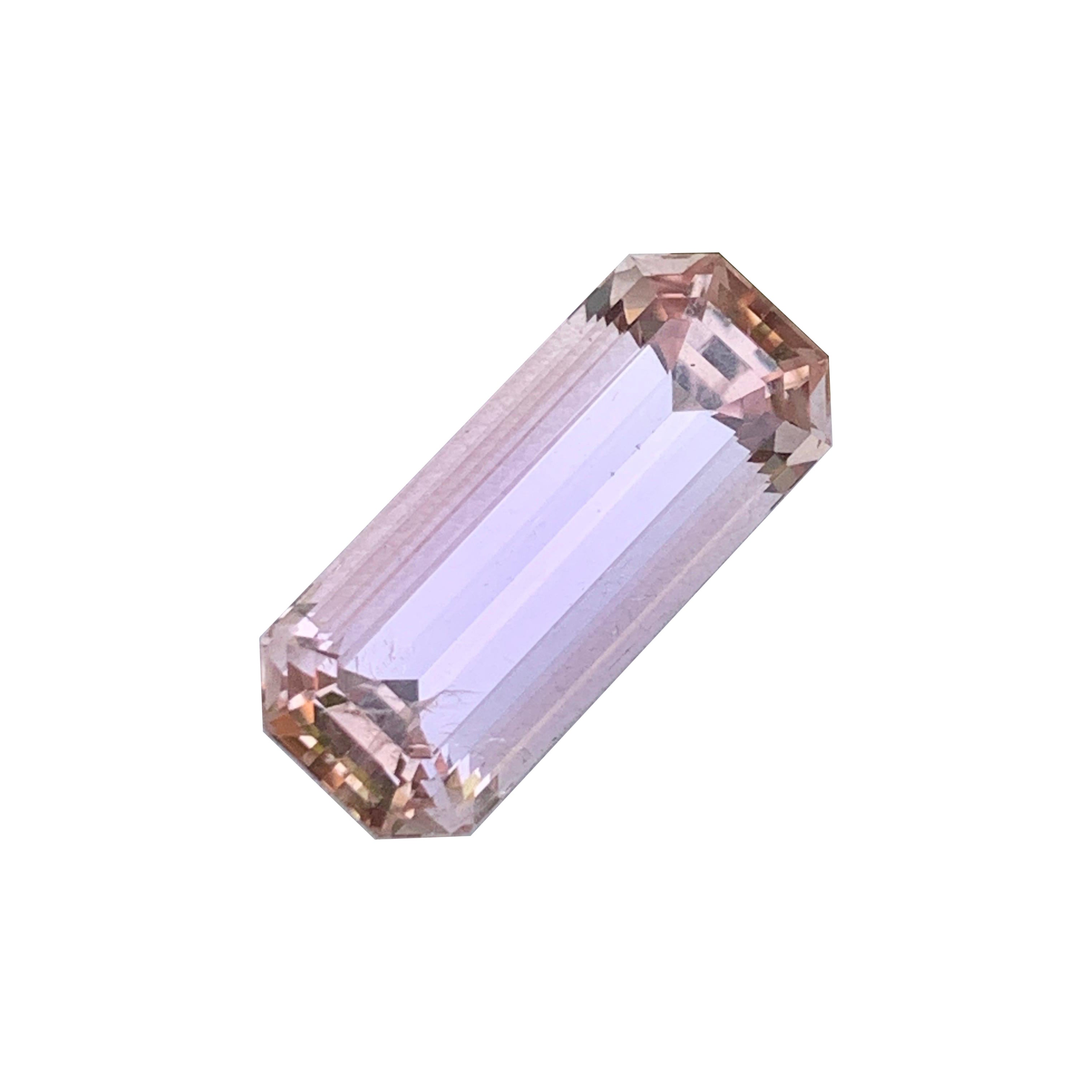 Pink Shades Rare Topaz Katlang Valley Pakistan Emerald Cut Loose Gemstone