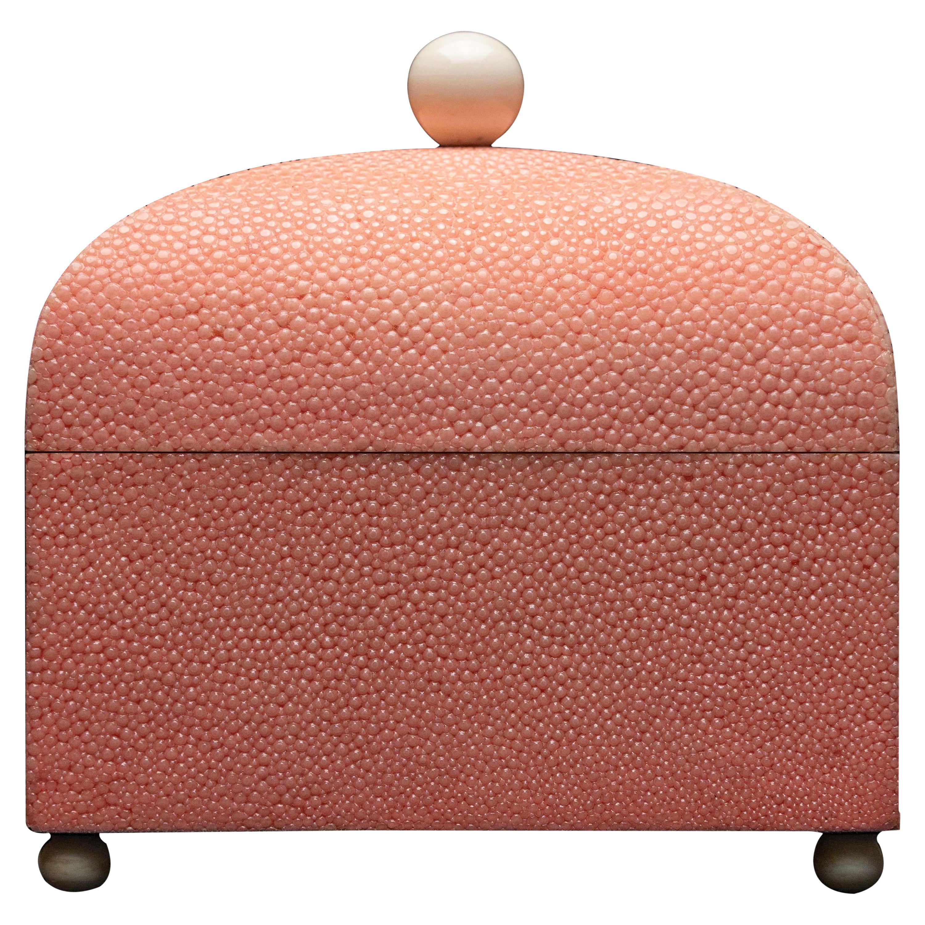 Pink Shagreen Box w/ Bone Top