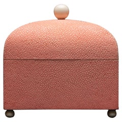 Pink Shagreen Box w/ Bone Top