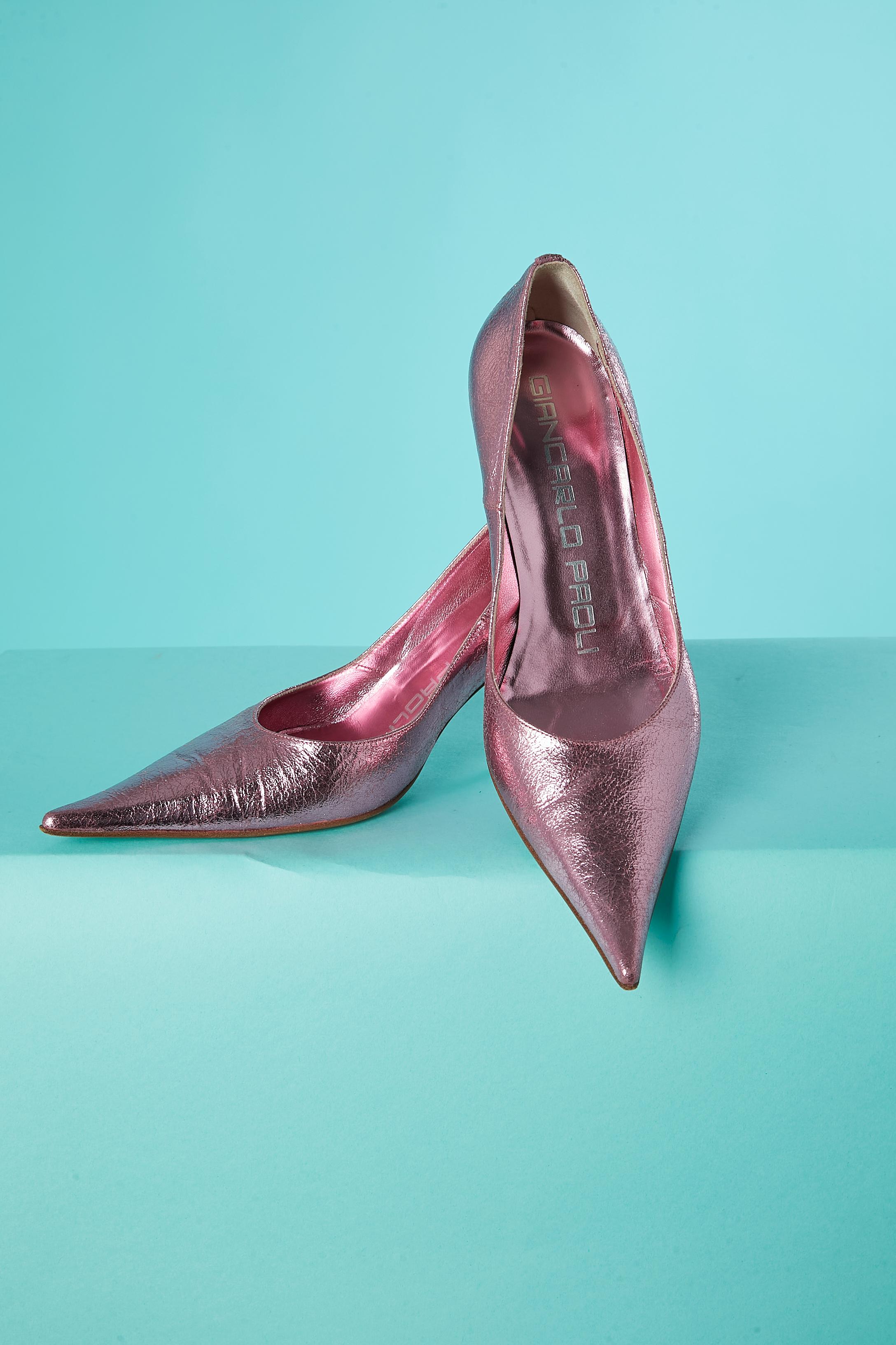 De las mujeres Tacón de aguja de piel brillante rosa GIANCARLO PAOLI en venta