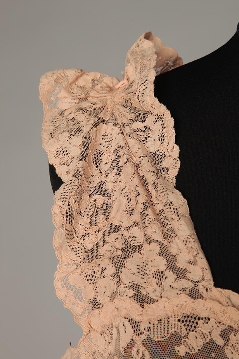 Women's Pink silk and lace sleeping gown Circa 1930