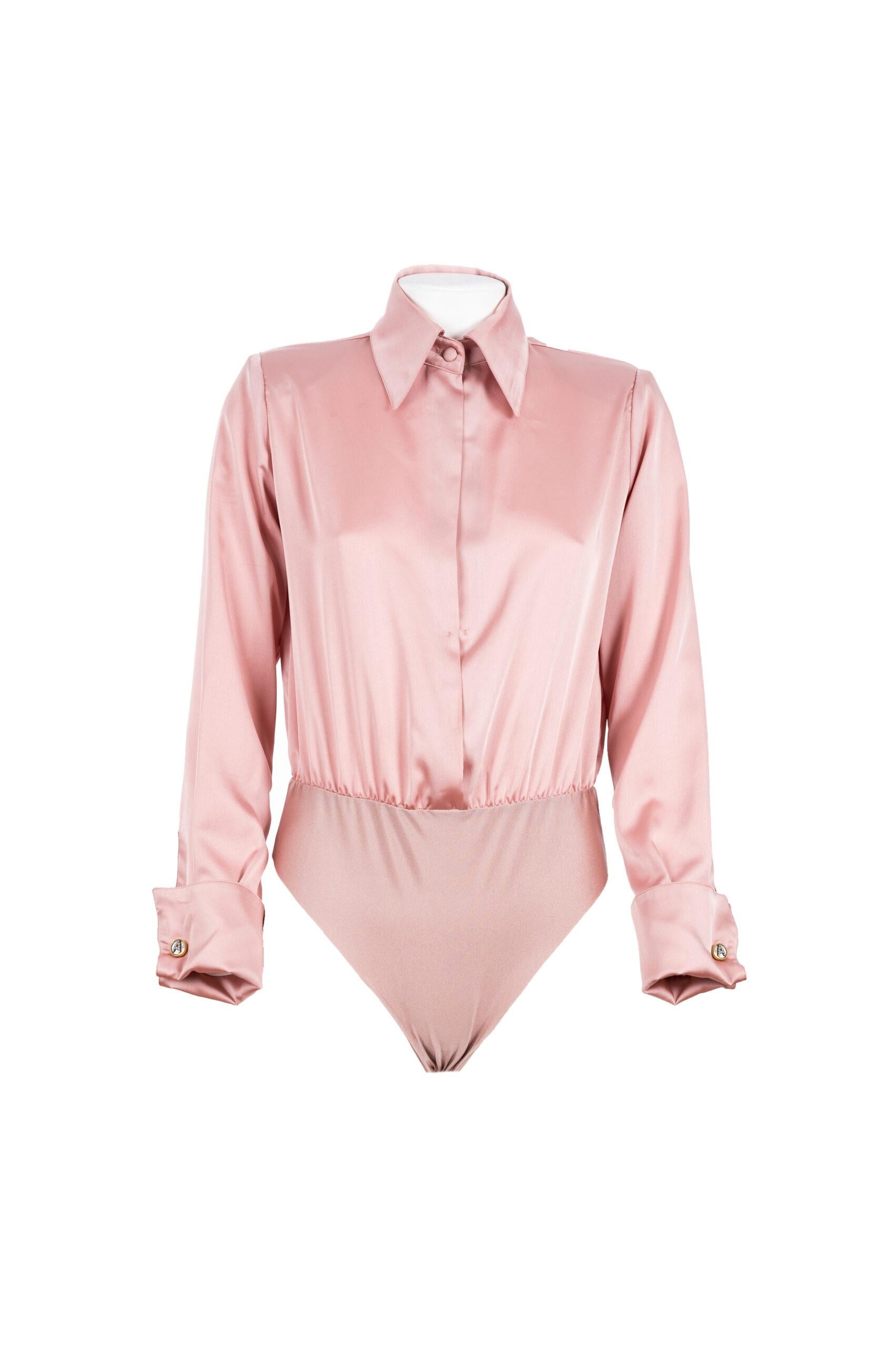 Pink silk body shirt NWOT In New Condition In Capri, IT