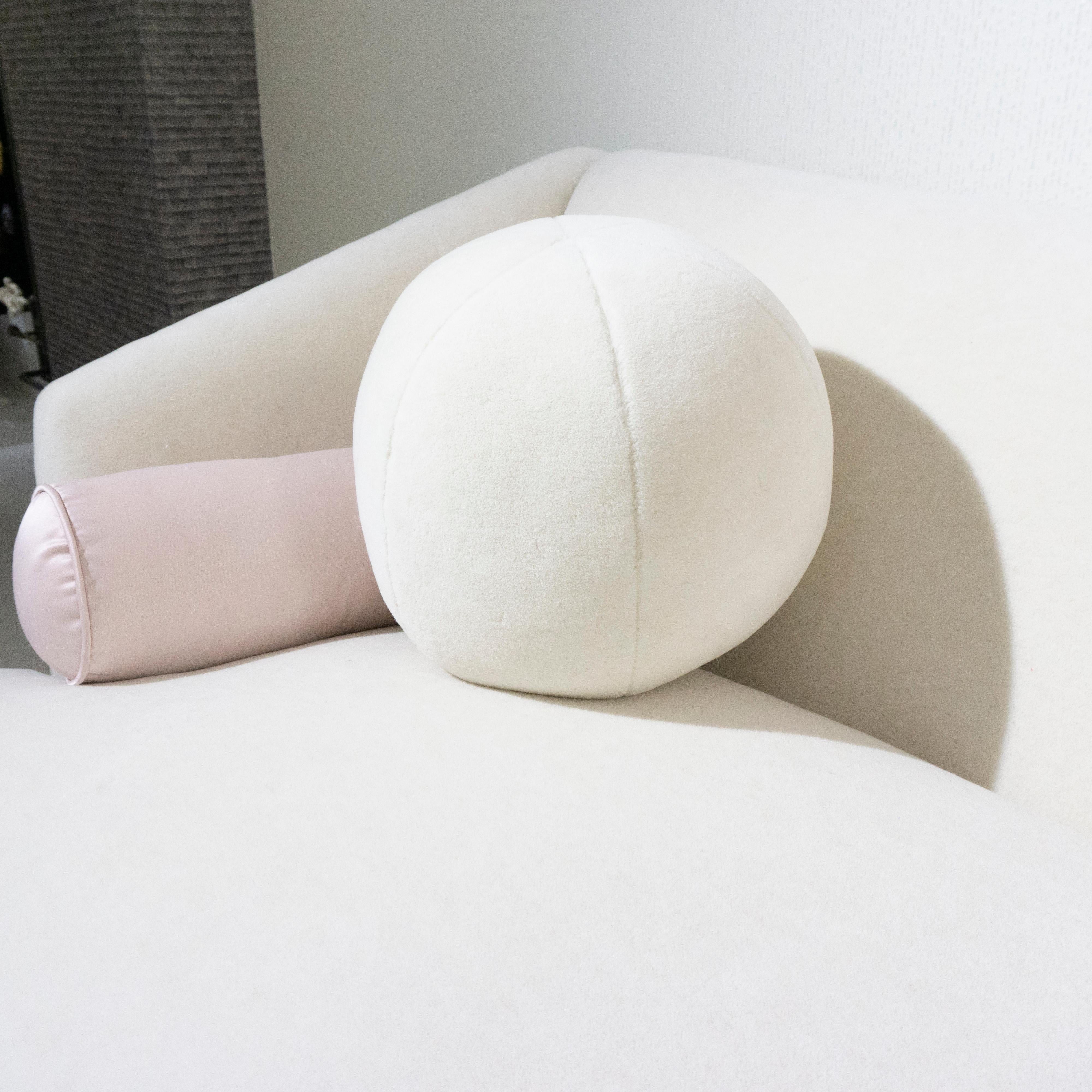 Contemporary Pink Satin Bolster Pillows
