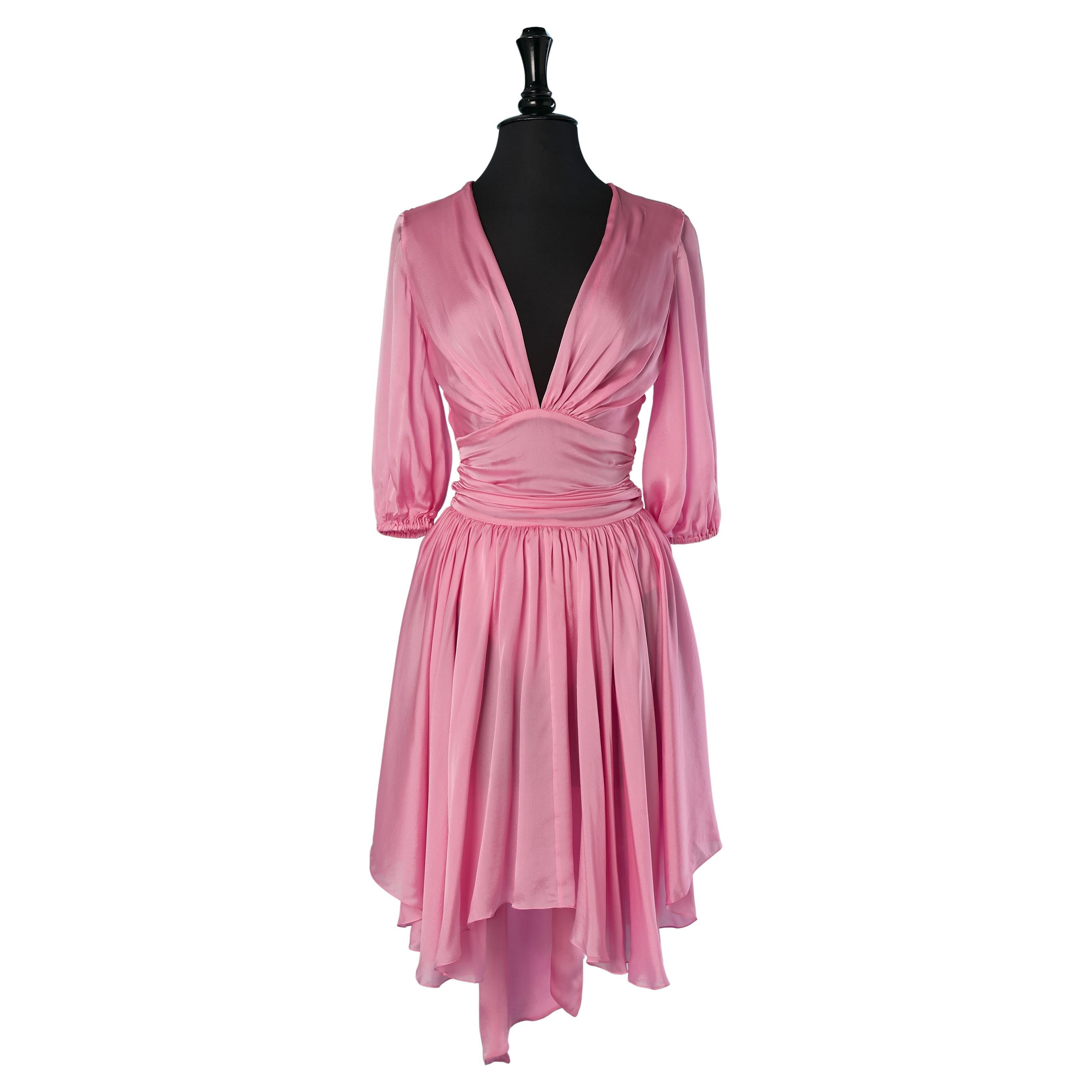 Pink silk cocktail dress ALEXANDRE VAUTHIER
