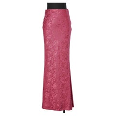 Rosafarbener langer Abendrock aus Seidenjacquard Christian Dior Boutique