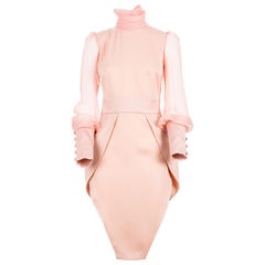 Pink silk long sleeves dress NWOT