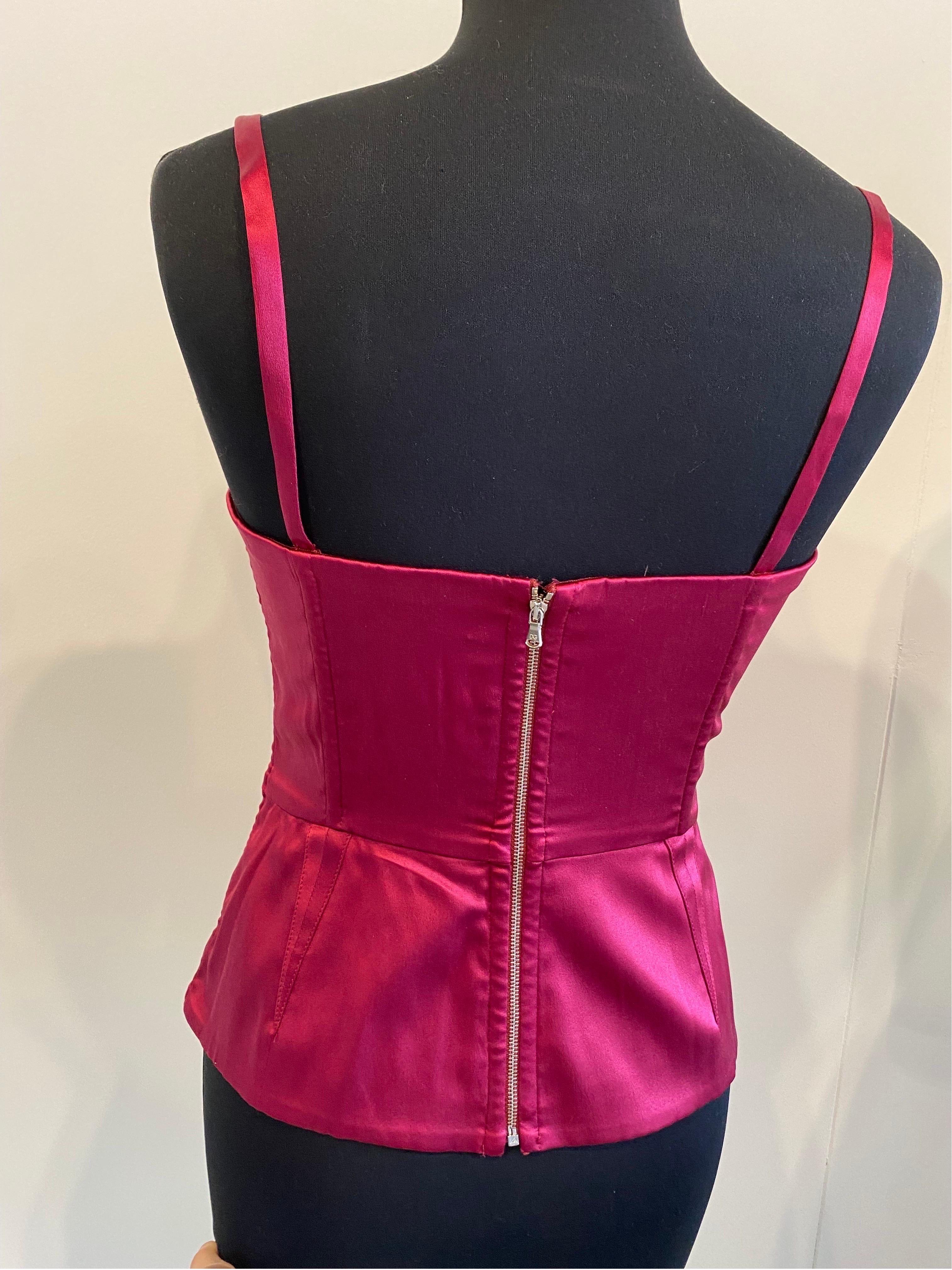 Pink  silk Top bustier Dolce & Gabbana For Sale 6