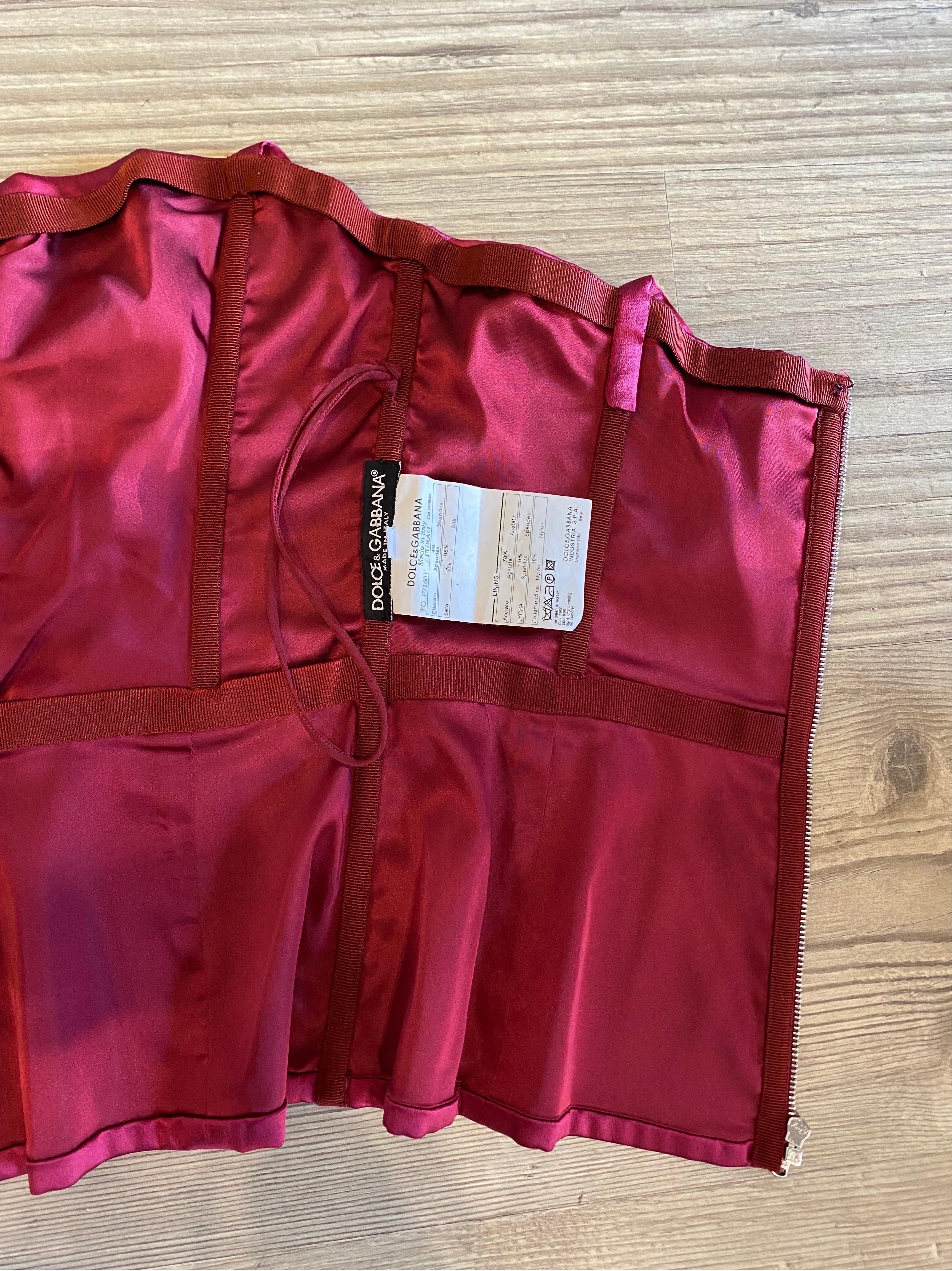 Pink  silk Top bustier Dolce & Gabbana In Excellent Condition For Sale In Carnate, IT