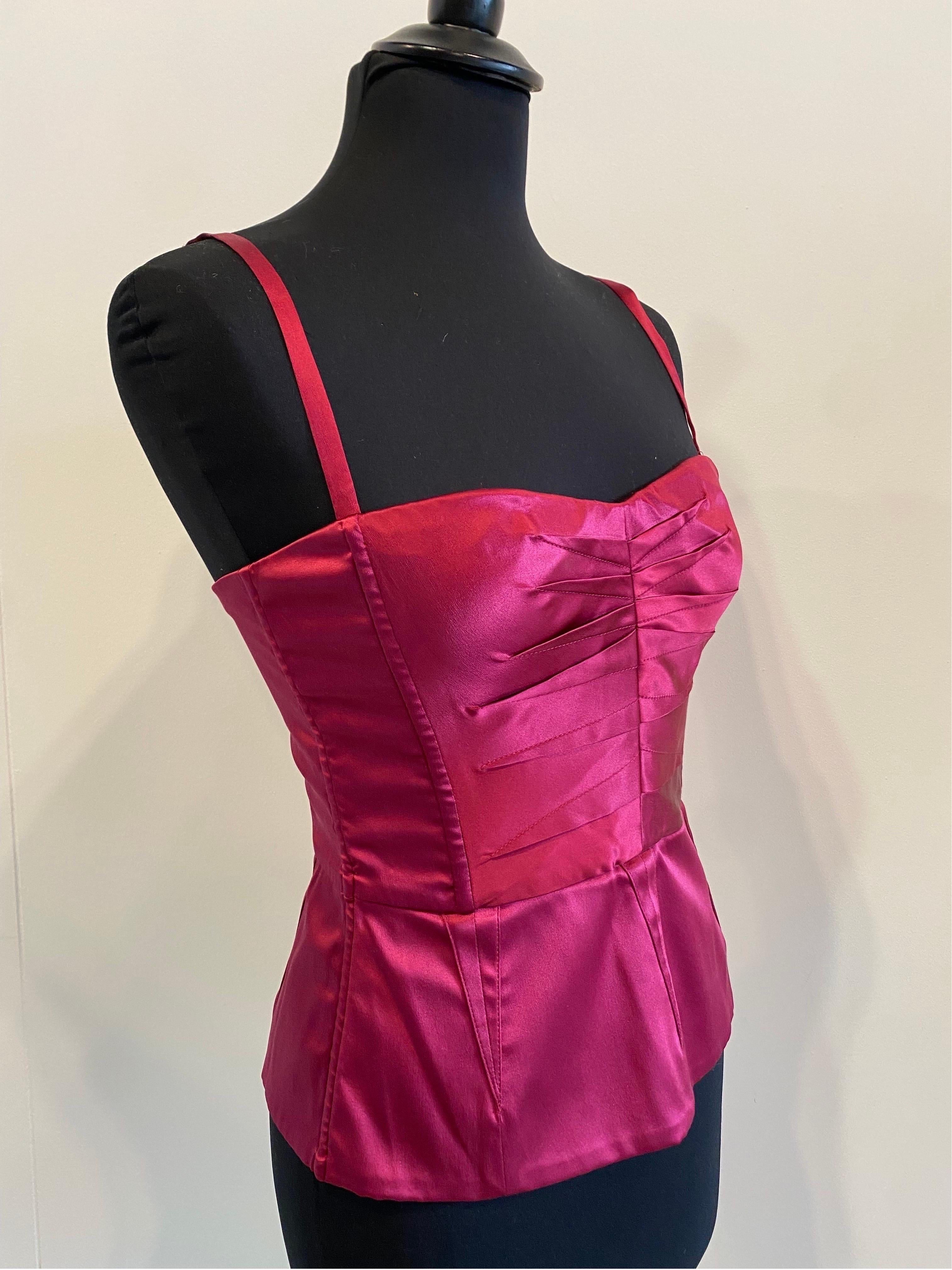 Pink  silk Top bustier Dolce & Gabbana For Sale 1