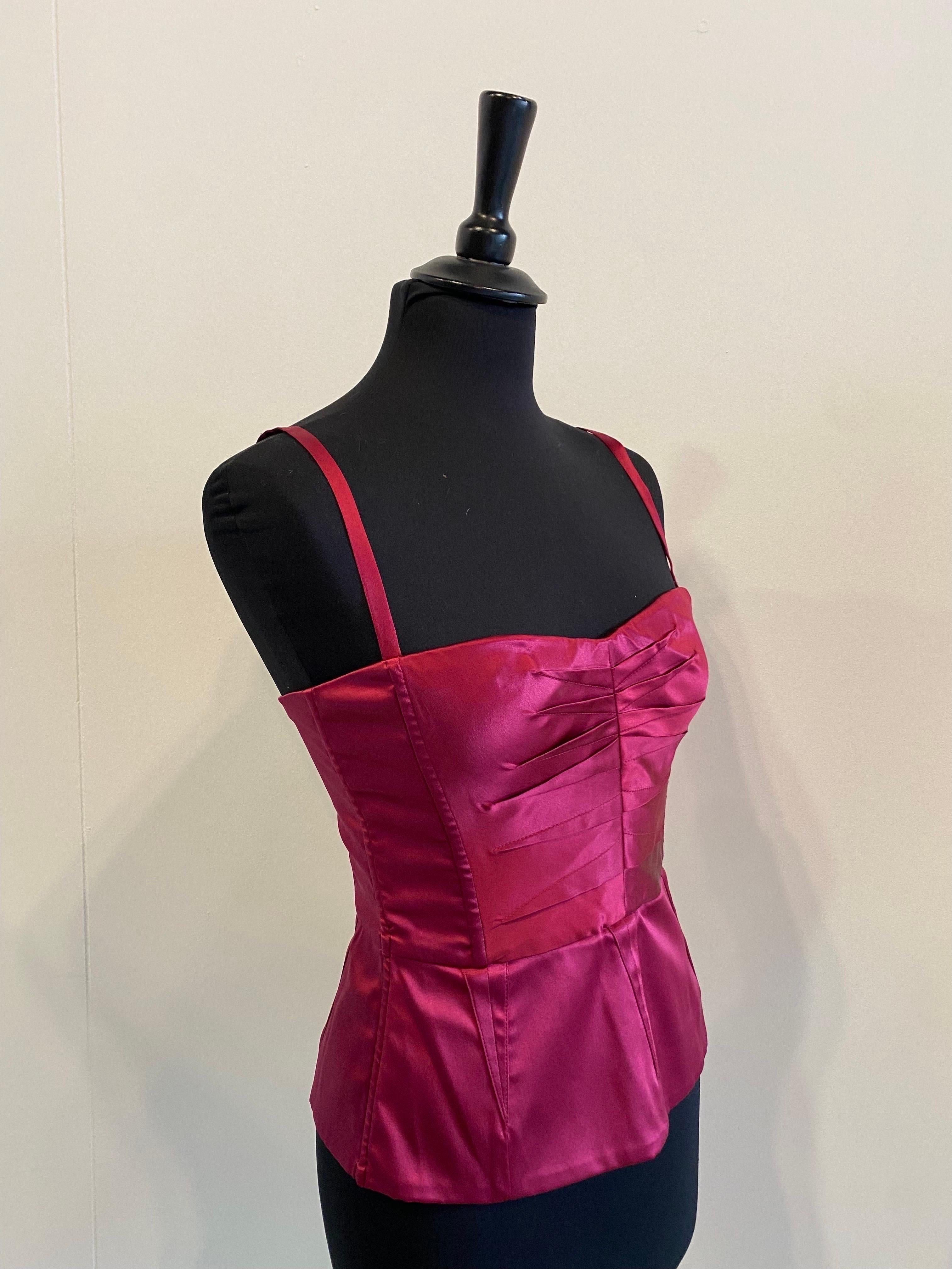 Pink  silk Top bustier Dolce & Gabbana For Sale 2