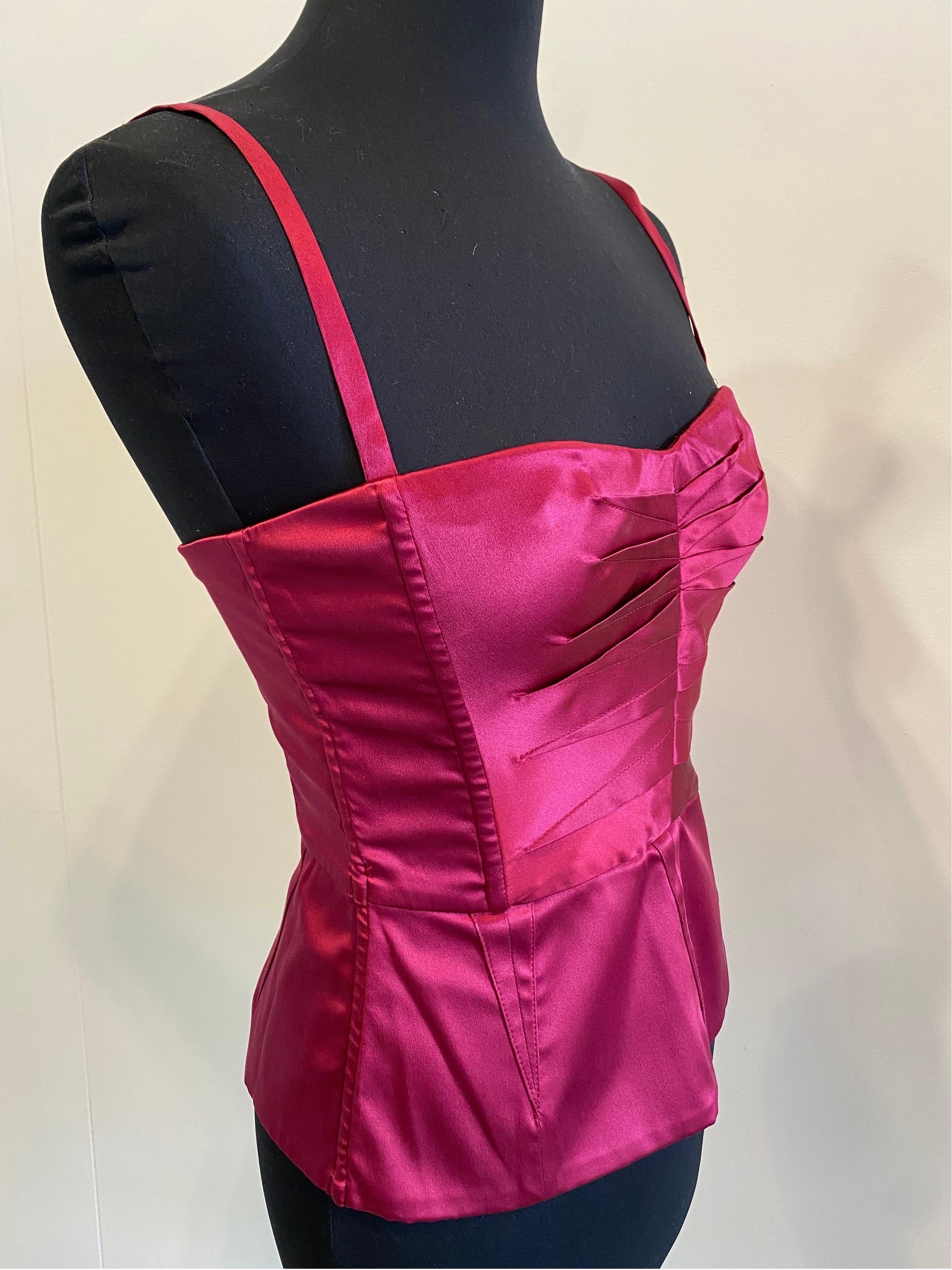 Pink  silk Top bustier Dolce & Gabbana For Sale 5
