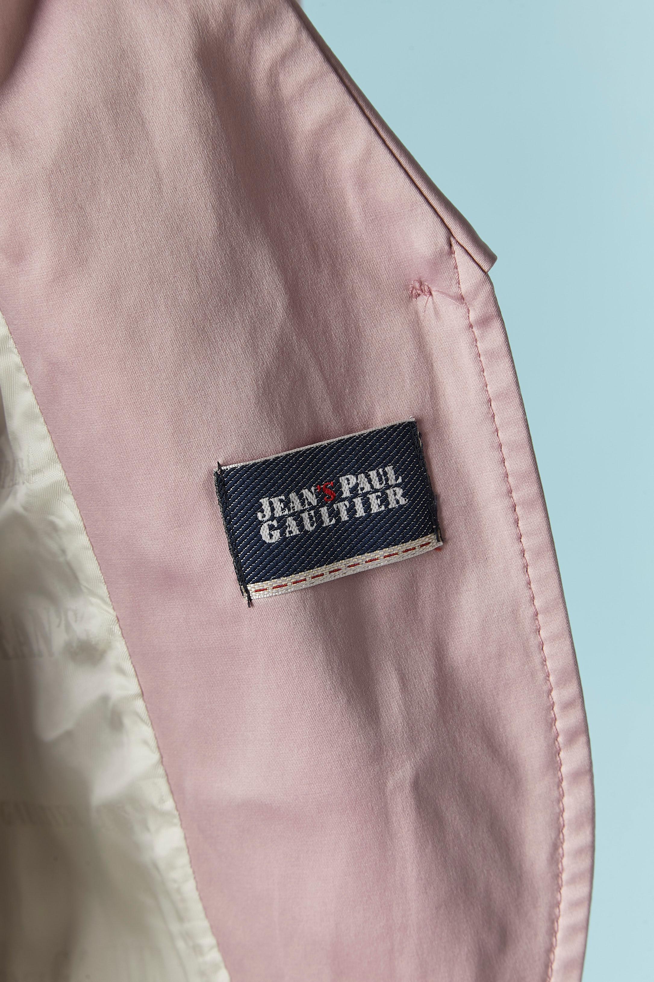Rosa einreihige Jacke GAULTIER JEANS Neu mit Etikett im Angebot 5