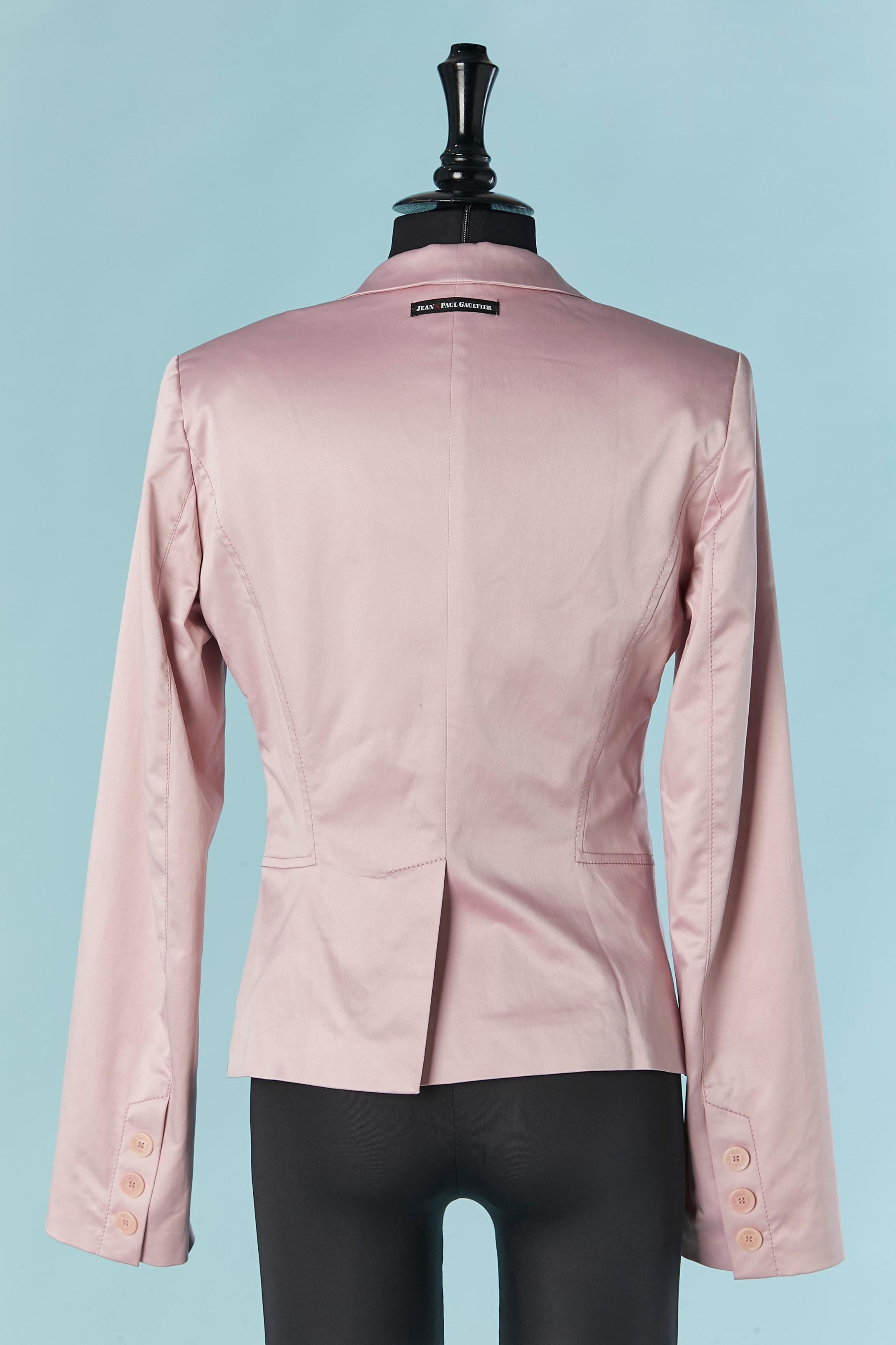 Rosa einreihige Jacke GAULTIER JEANS Neu mit Etikett im Angebot 3