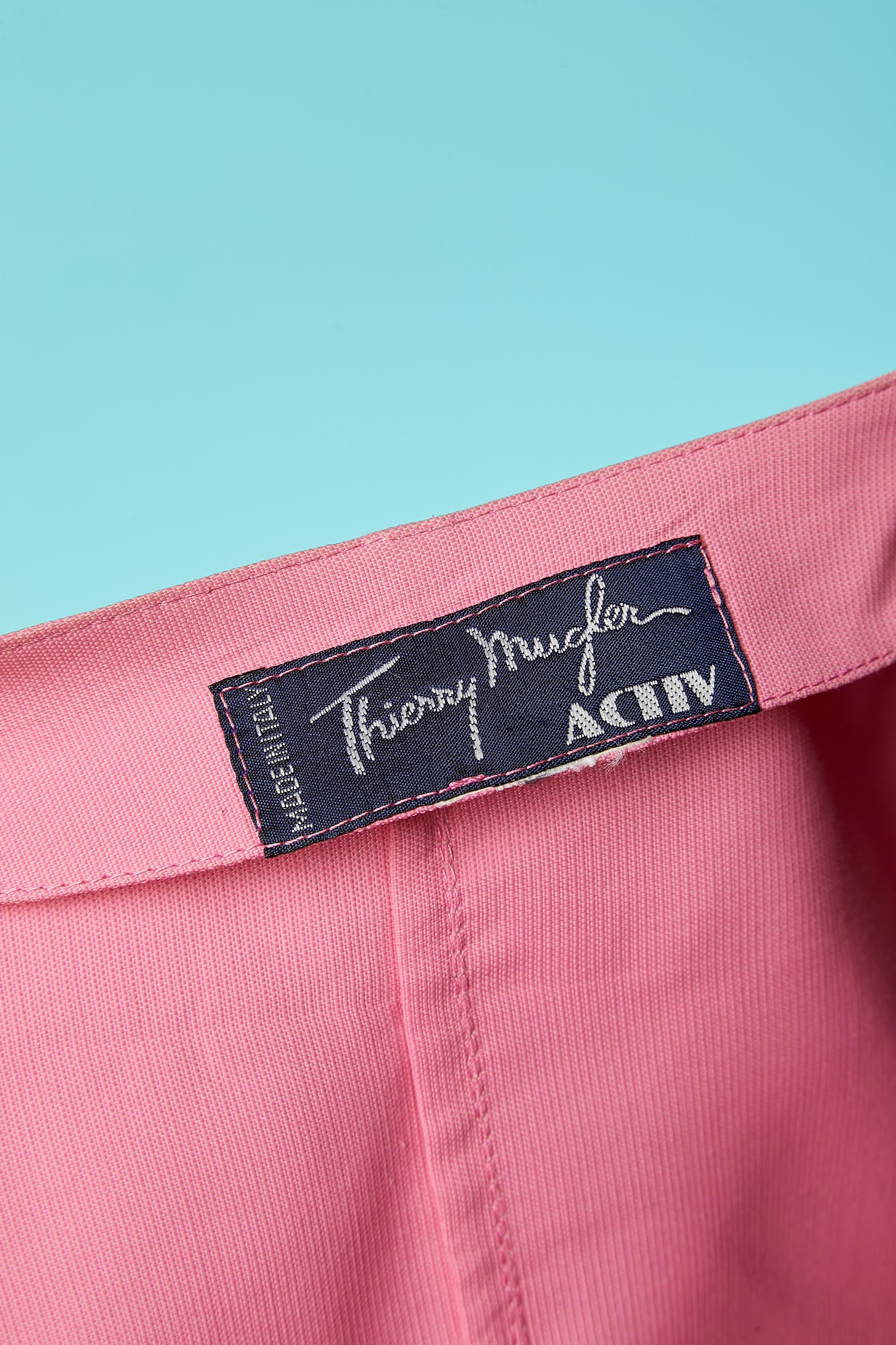 Pink skirt-suit with asymmetrical collar Thierry Mugler ACTIV Circa 1990's 3