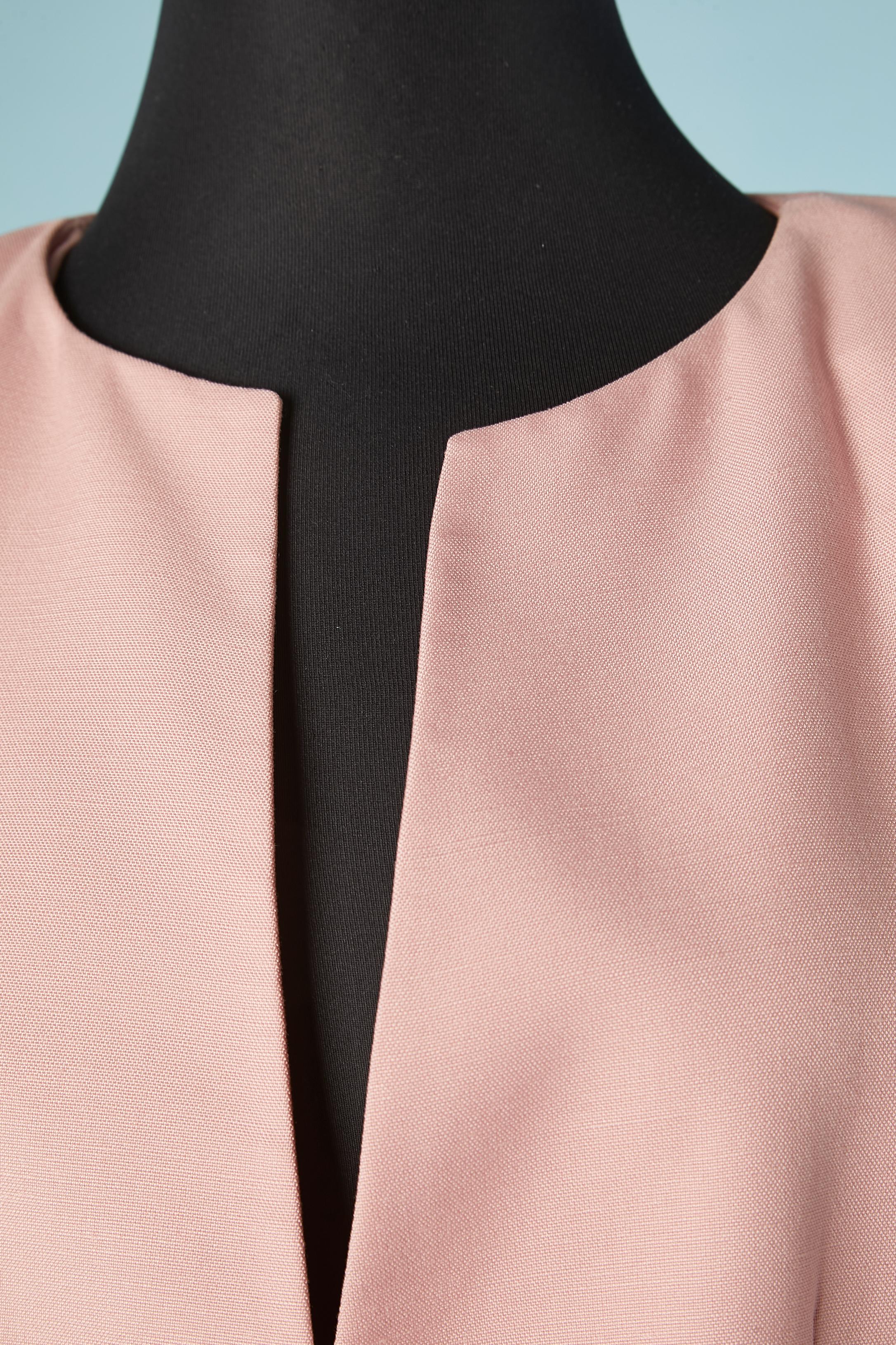 Beige Combinaison-jupe rose avec bouton en nacre - Costume Christian Dior 