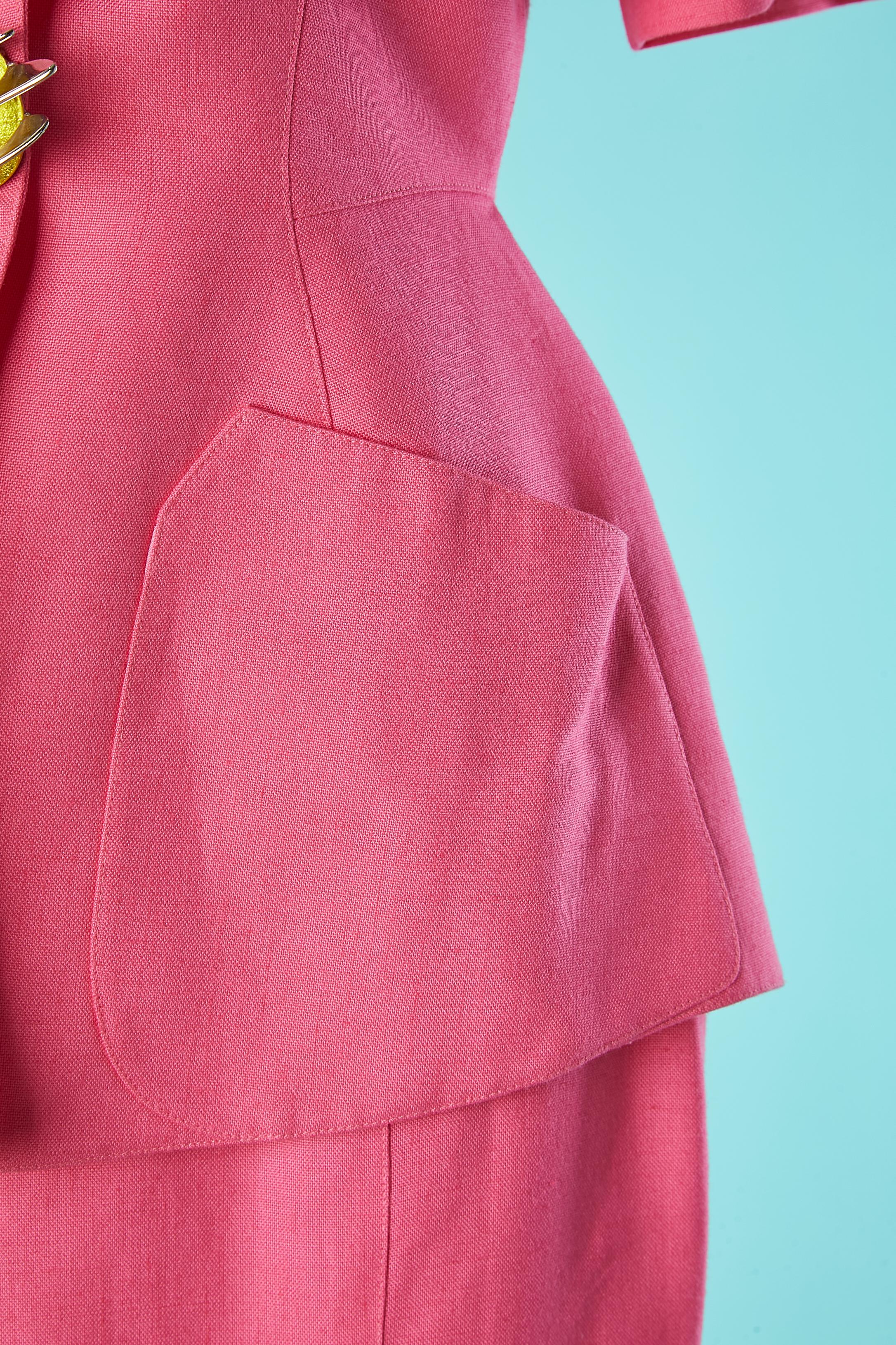 Combinaison rose à manches courtes avec bijou cabochon Thierry Mugler  Pour femmes en vente