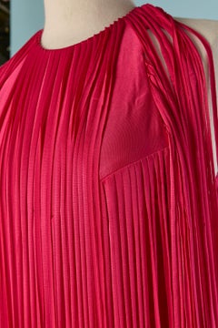 Rosa ärmelloses Jersey-Kleid mit Fransen ALEXANDRE VAUTHIER