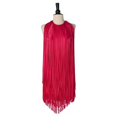Rosa ärmelloses Jersey-Kleid mit Fransen ALEXANDRE VAUTHIER