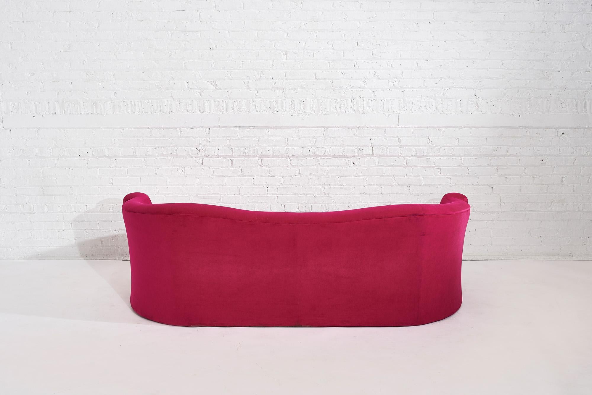 American Pink Micro Suede Sofa by Weiman, 1990s