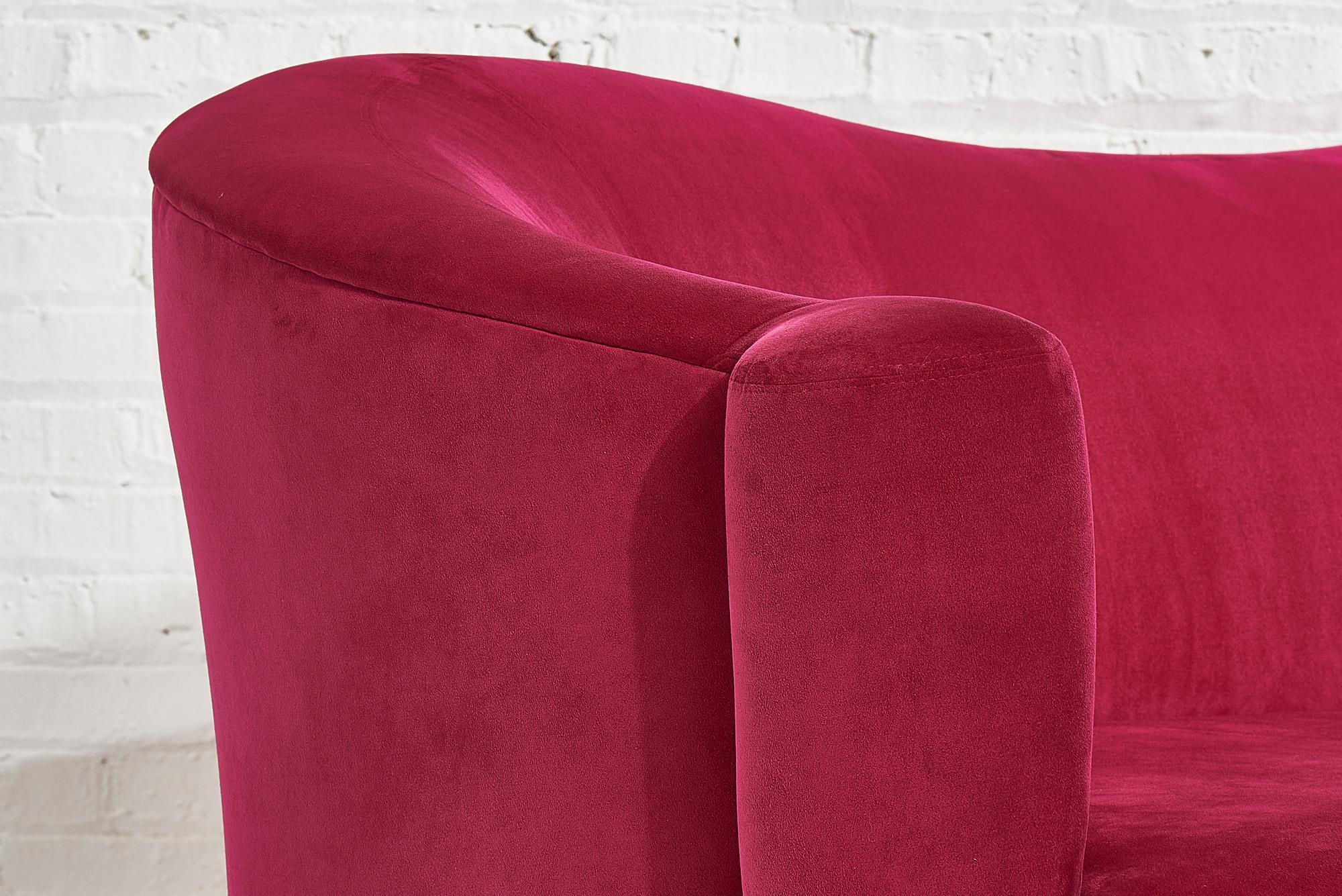 Upholstery Pink Micro Suede Sofa by Weiman, 1990s