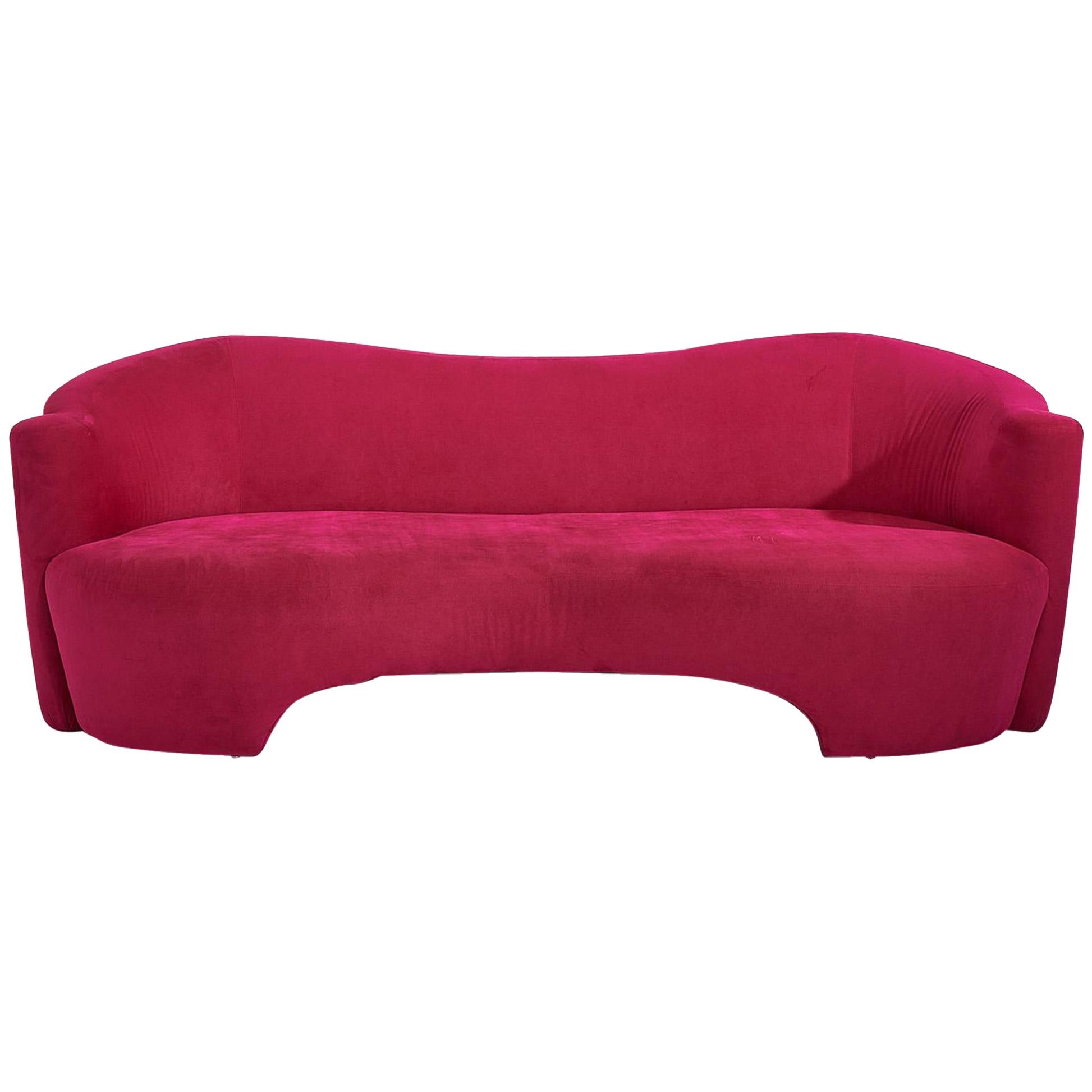 Pink Micro Suede Sofa by Weiman, 1990s