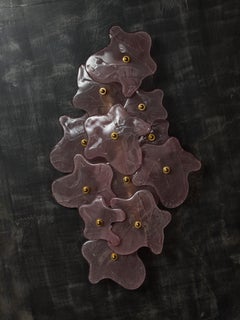 Pink Spatters Murano Glass Wall Sconces