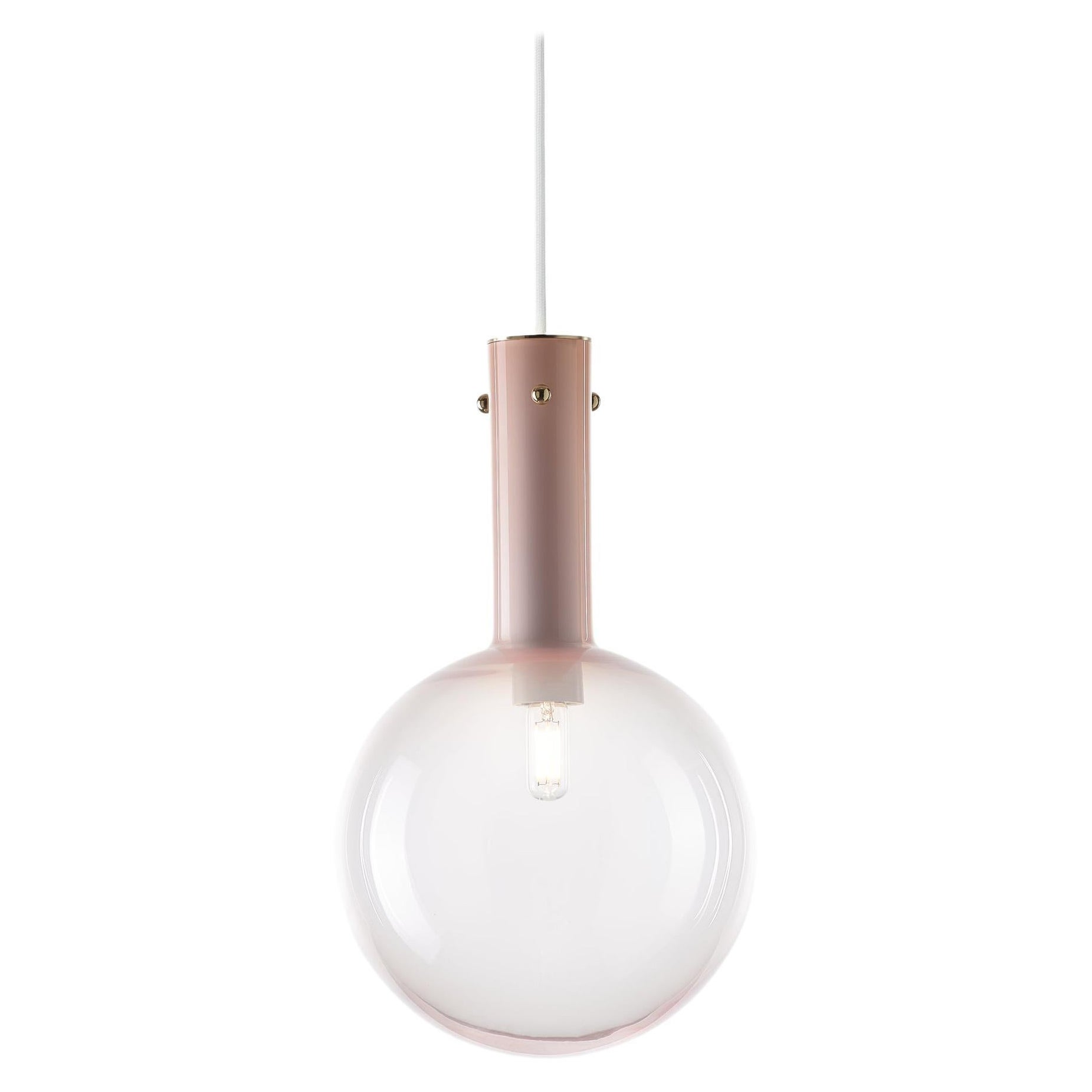Lampe à suspension Sphaerae rose par Dechem Studio