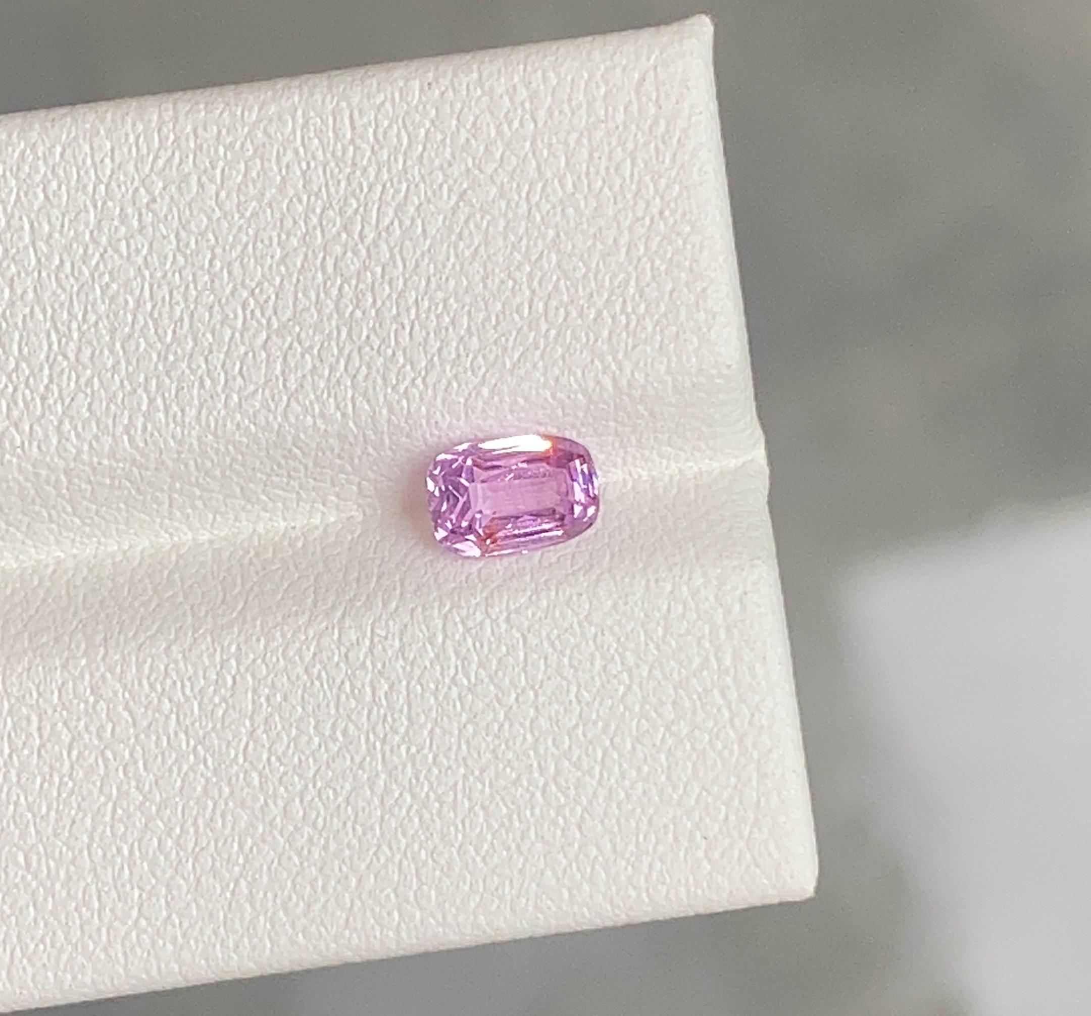 Ceylon Pink Spinel 1.10 Carats unheated come with Pink color and luster and perfect cut, unheated 

• Variety: Spinel
• Origin: Sri Lanka (Ceylon)
• Color(s): Pink
• Shape/Cutting Style: cushion
• Cut: Wellcut
• Dimensions: 7.6mm x 5.2mm x 4.5mm
•