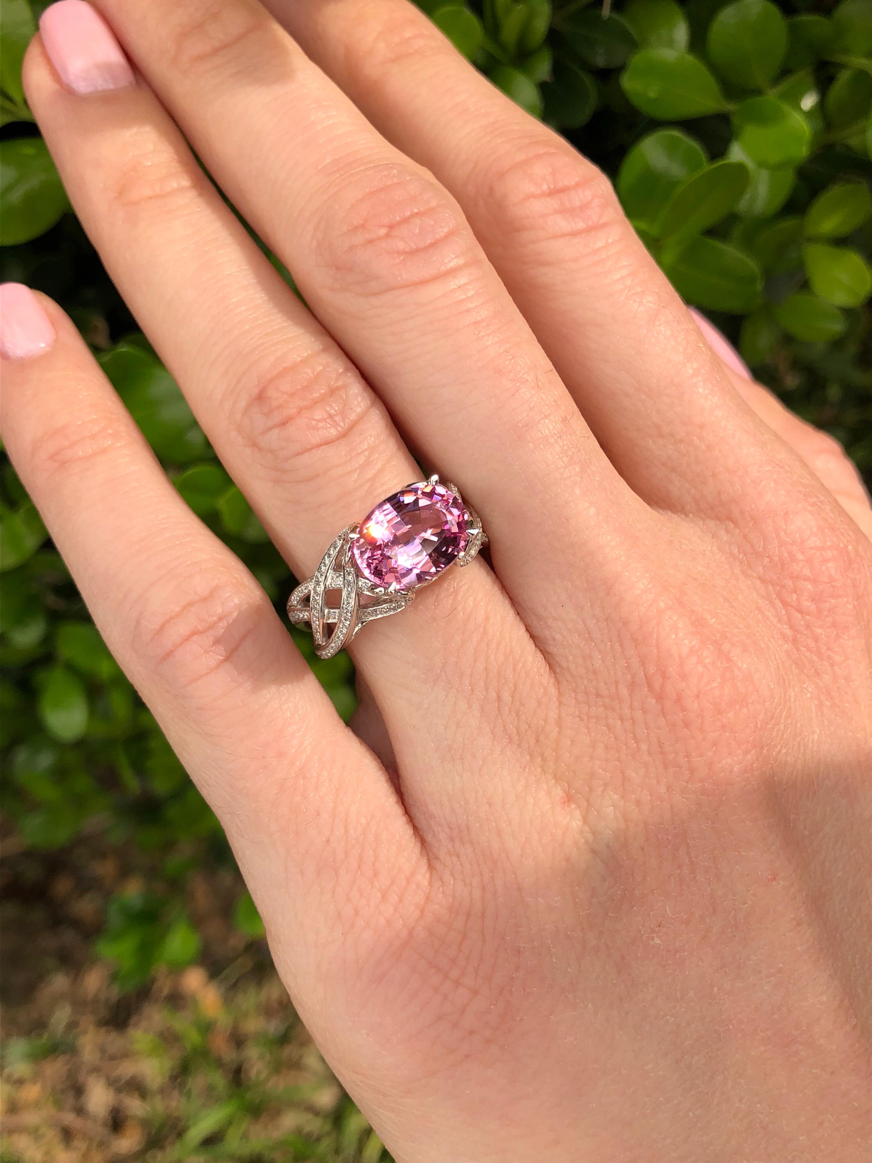 Pink Spinel Ring Oval 3.18 Carats 3