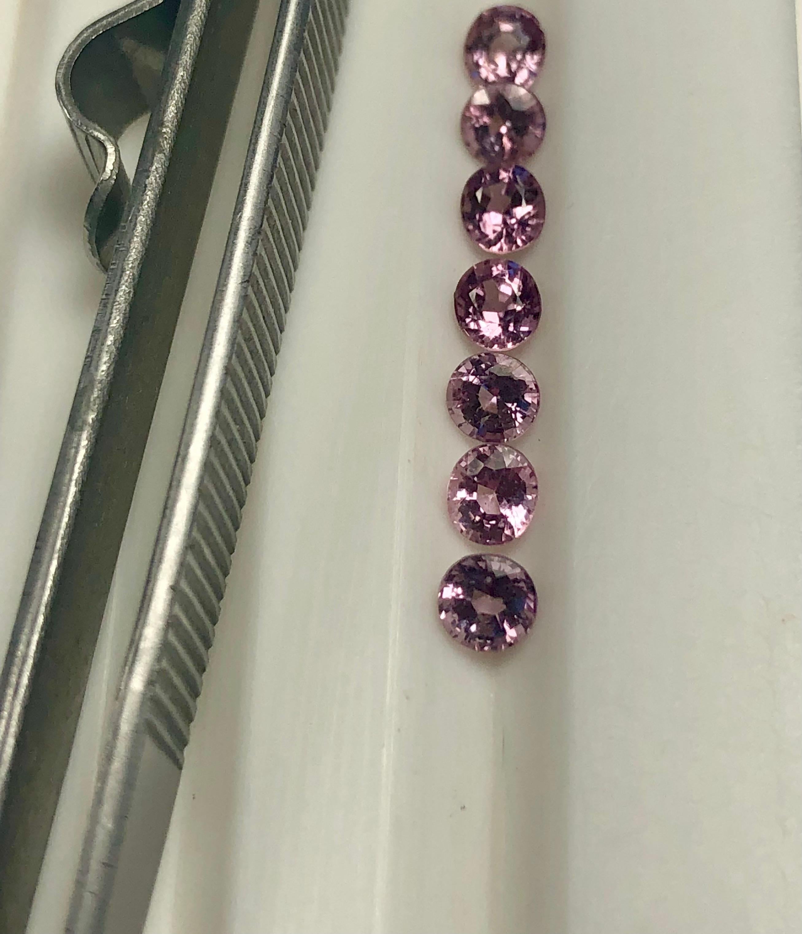 Pink Spinel Eternity Band Gold Ring 4.2mm For Sale 3