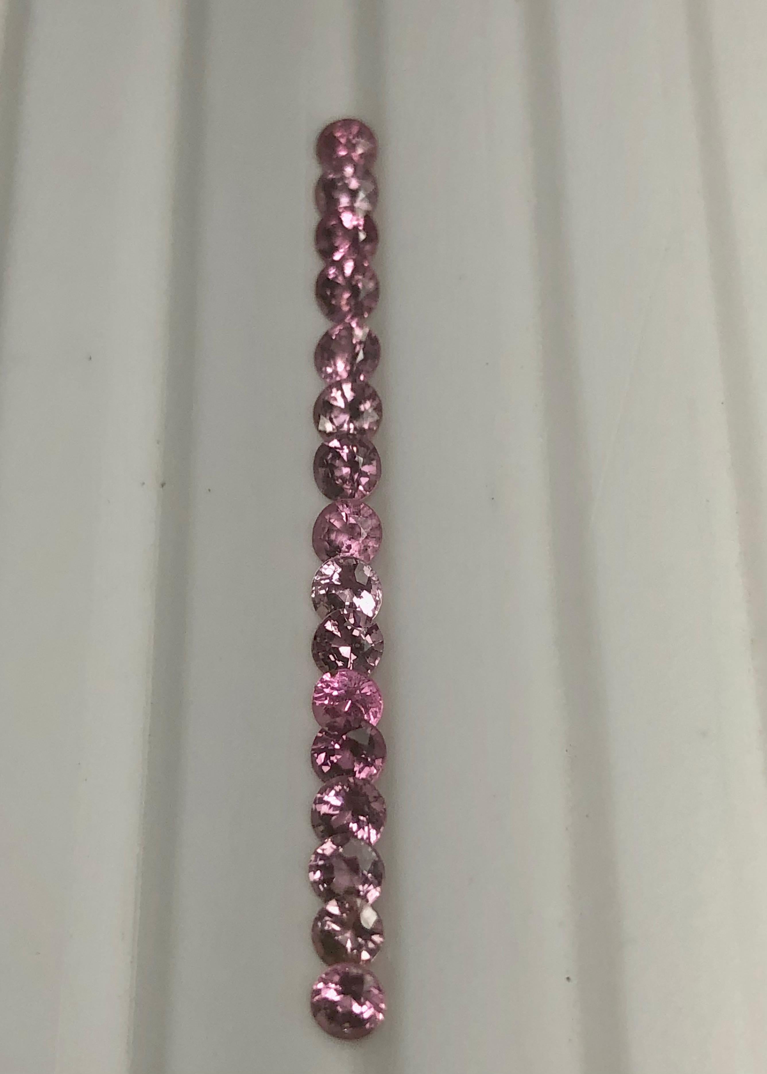Women's or Men's Pink Spinel Eternity Band Gold Ring 4.2mm For Sale